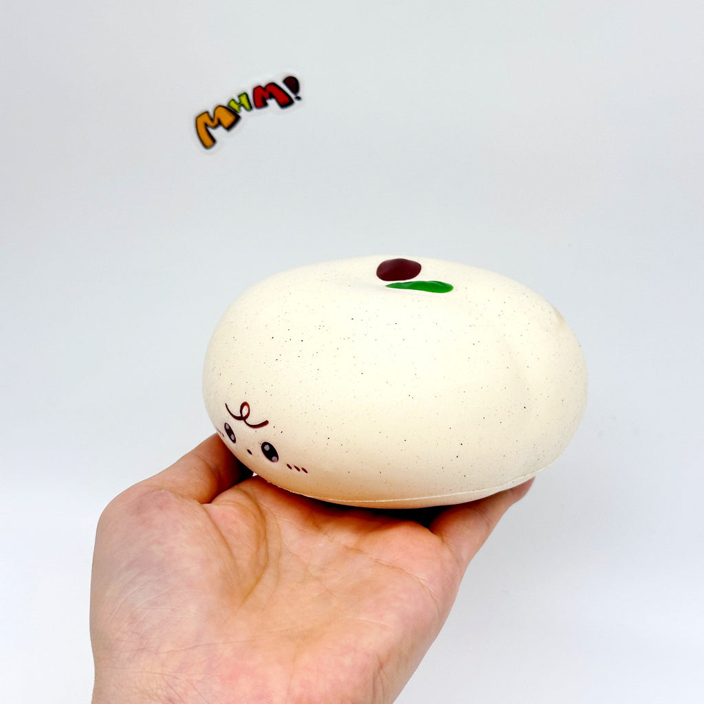 🍎 Apple Bread Squishy - Chocolate Brown & Milky White Slow Rising Stress Relief Toy