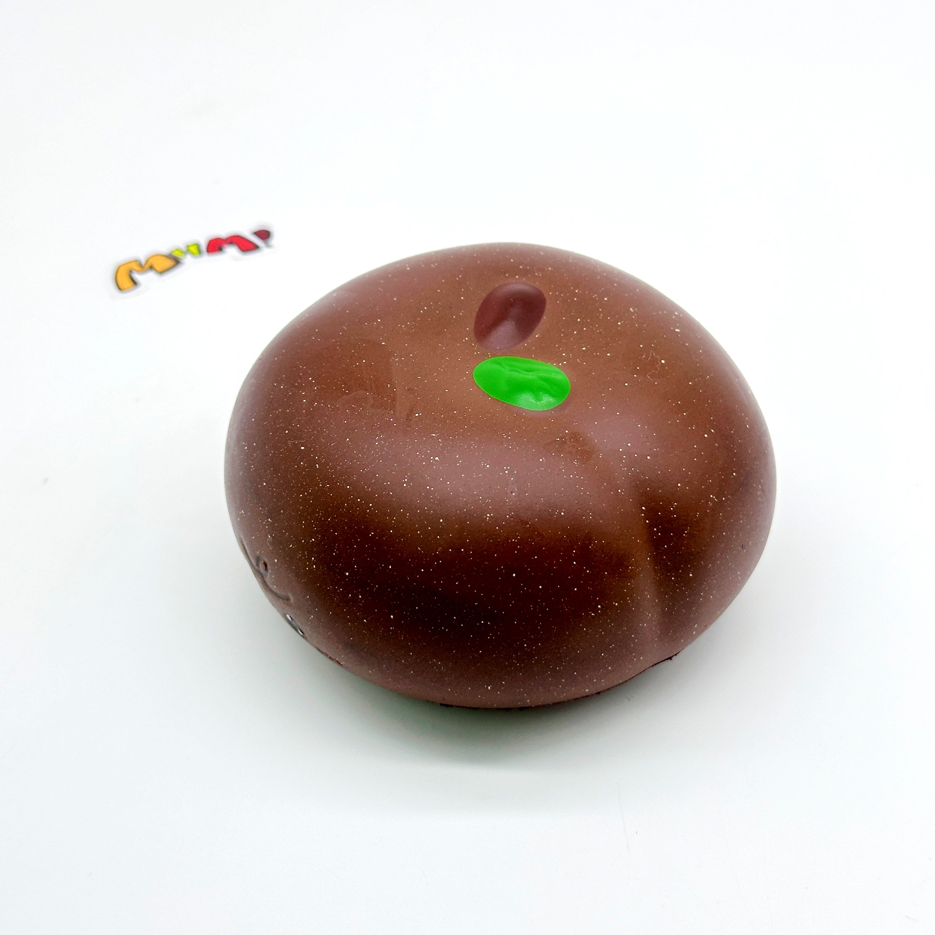 🍎 Apple Bread Squishy - Chocolate Brown & Milky White Slow Rising Stress Relief Toy