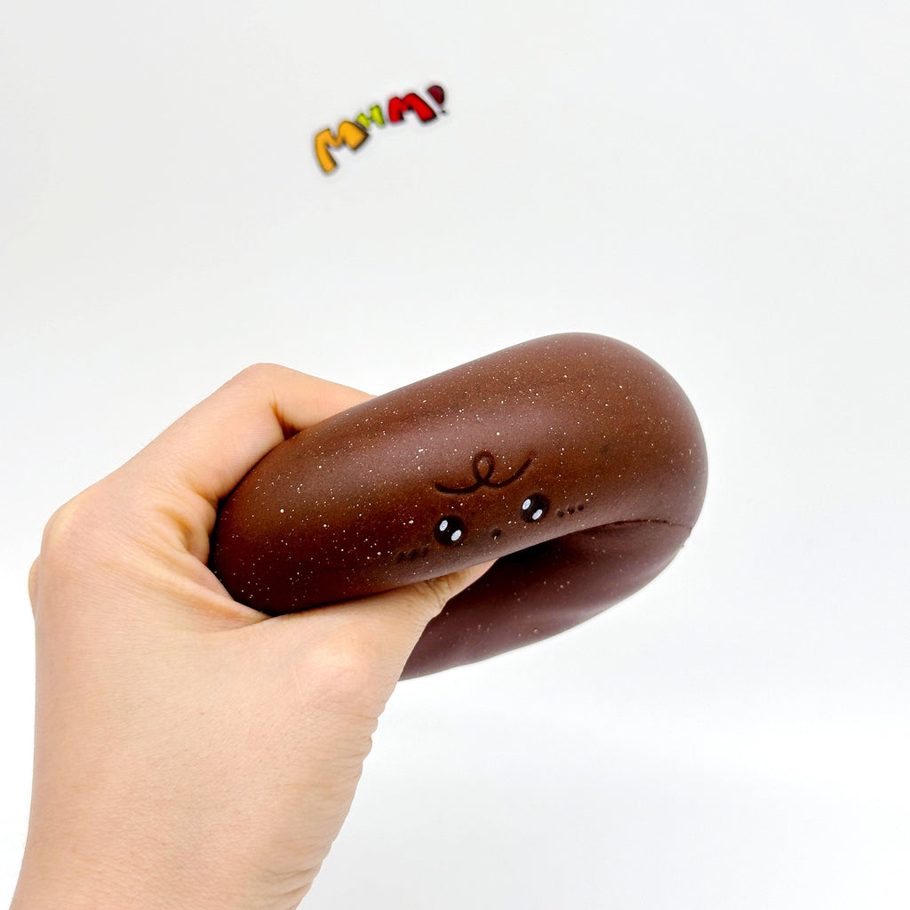 🍎 Apple Bread Squishy - Chocolate Brown & Milky White Slow Rising Stress Relief Toy