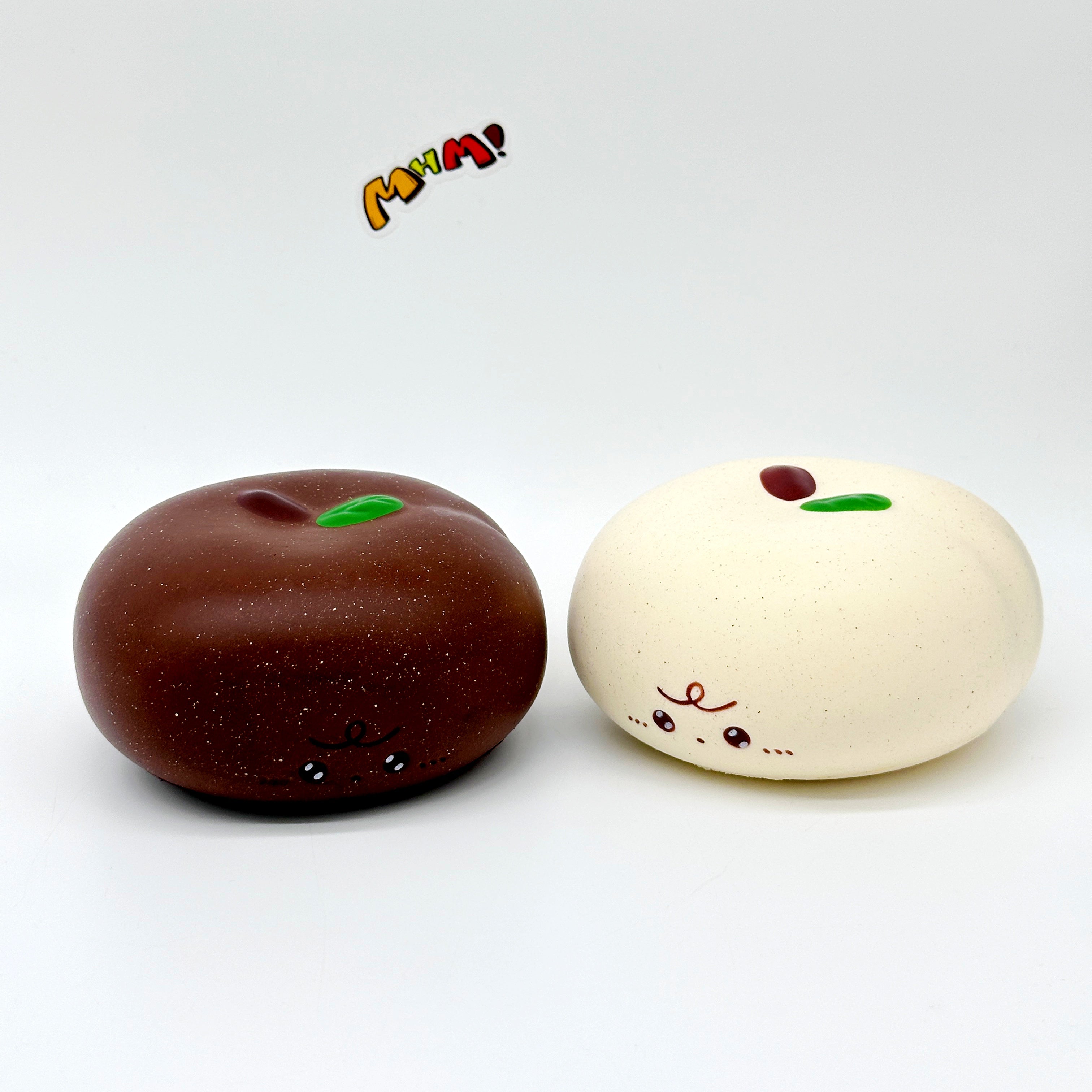 🍎 Apple Bread Squishy - Chocolate Brown & Milky White Slow Rising Stress Relief Toy