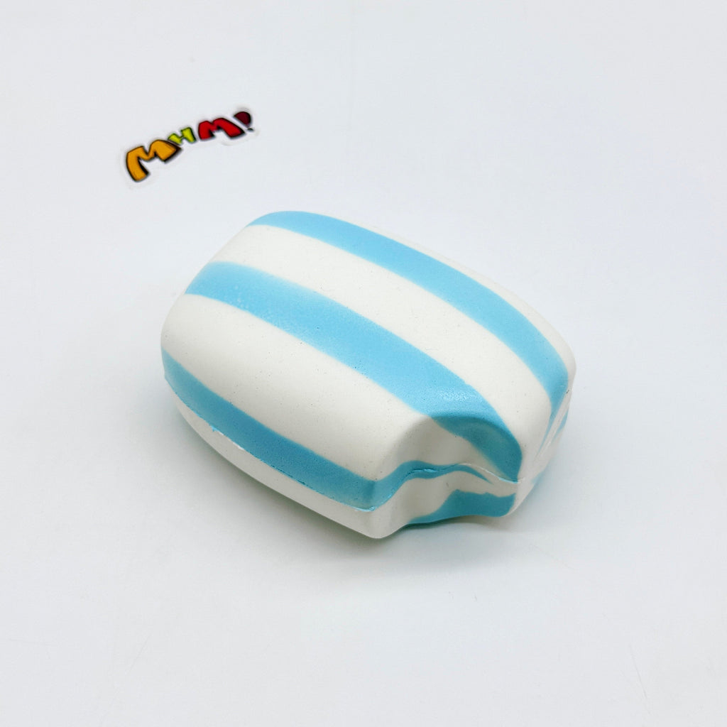 🍬 Blue Striped Fruit Gummy Squishy | Candy Themed Slow Rising Stress Relief Toy
