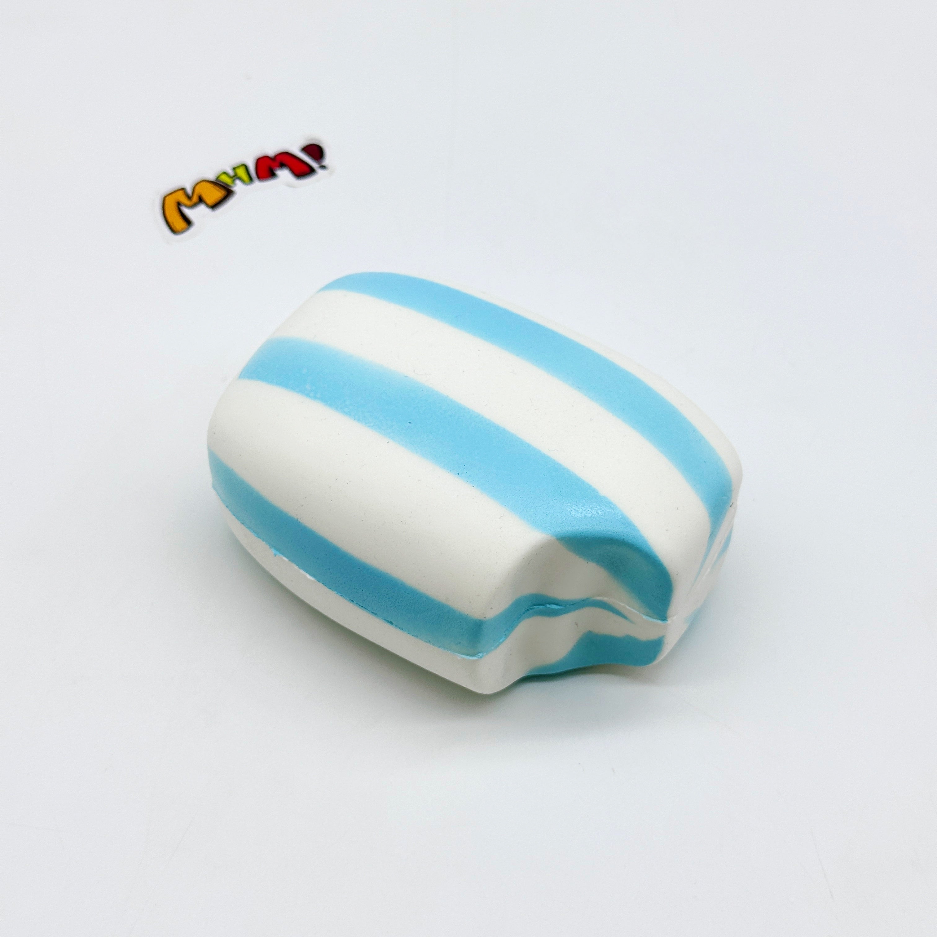 🍬 Blue Striped Fruit Gummy Squishy | Candy Themed Slow Rising Stress Relief Toy