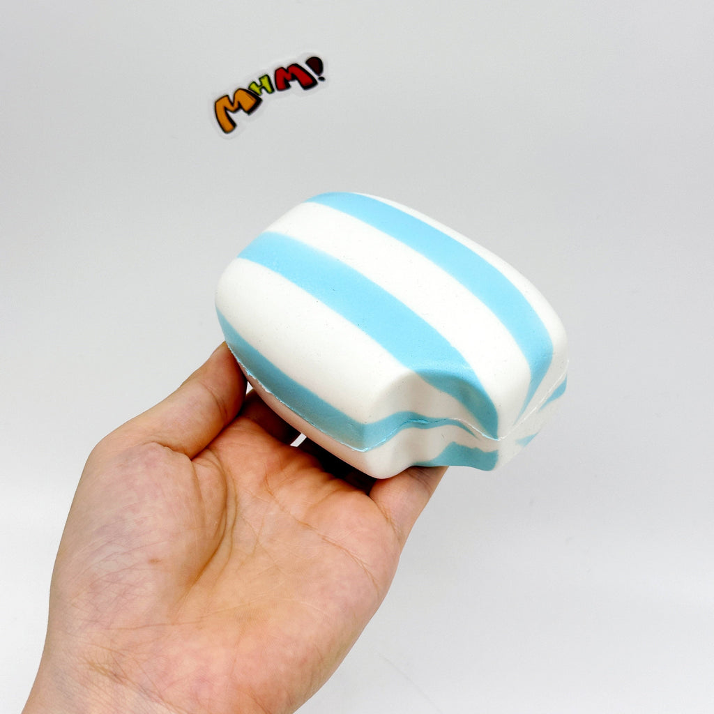🍬 Blue Striped Fruit Gummy Squishy | Candy Themed Slow Rising Stress Relief Toy