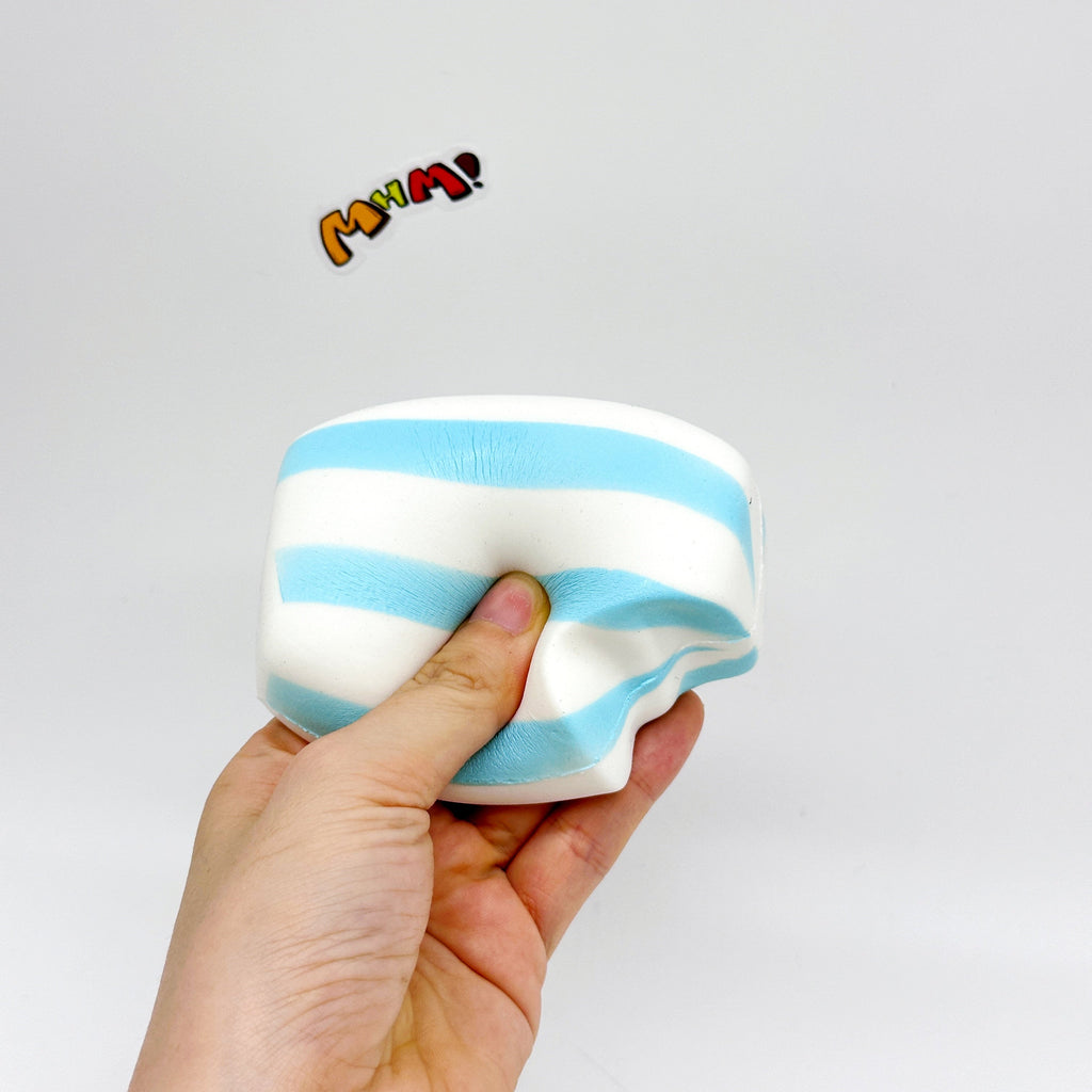 🍬 Blue Striped Fruit Gummy Squishy | Candy Themed Slow Rising Stress Relief Toy