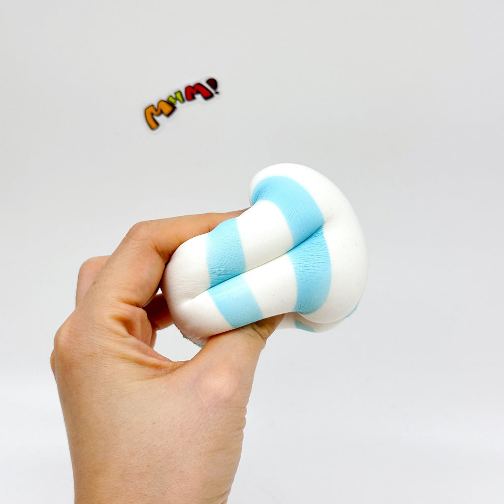 🍬 Blue Striped Fruit Gummy Squishy | Candy Themed Slow Rising Stress Relief Toy