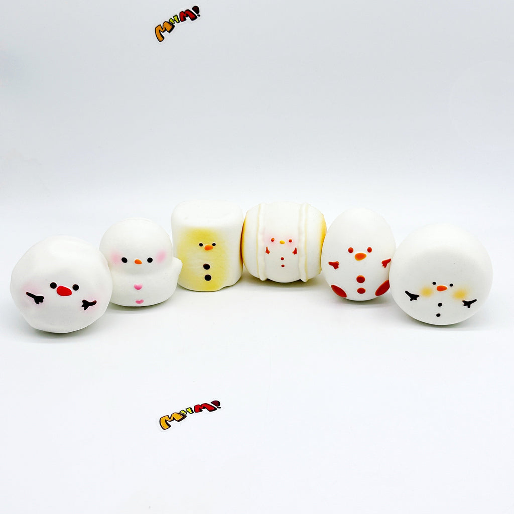 ☃️ Snowman Marshmallow Squishy Blind Box | 6 Styles Winter Themed Slow Rising Stress Relief Toy