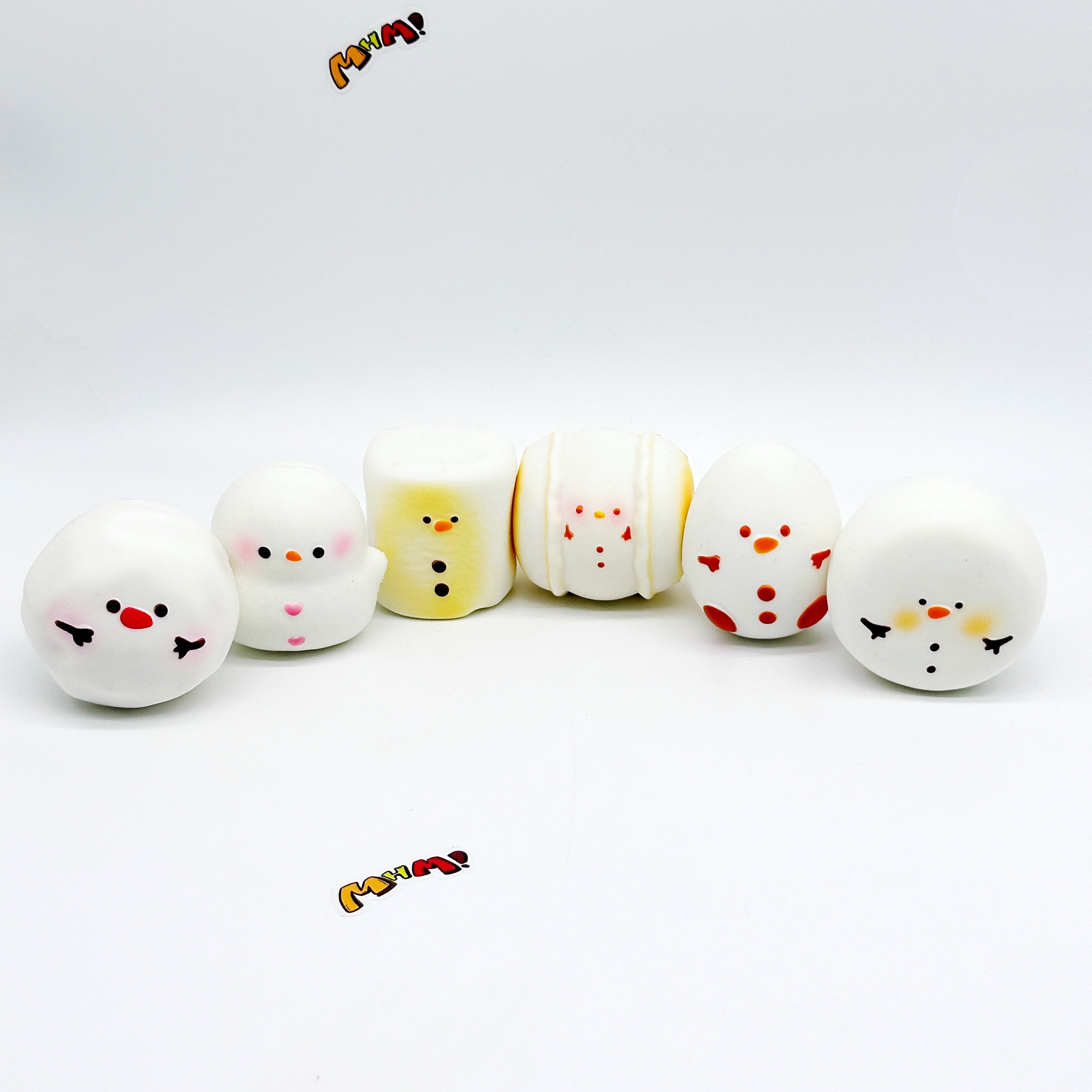 ☃️ Snowman Marshmallow Squishy Blind Box | 6 Styles Winter Themed Slow Rising Stress Relief Toy