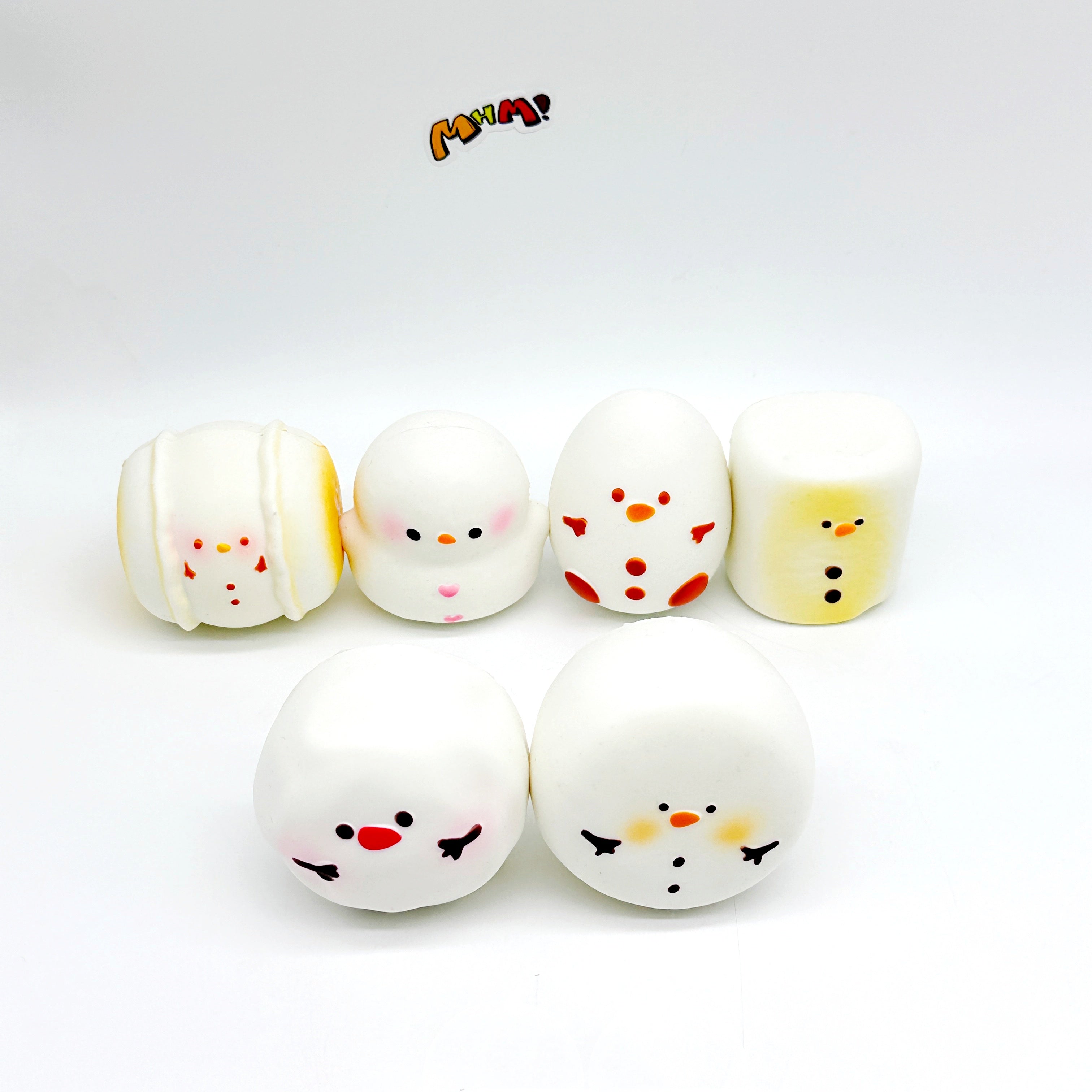 ☃️ Snowman Marshmallow Squishy Blind Box | 6 Styles Winter Themed Slow Rising Stress Relief Toy