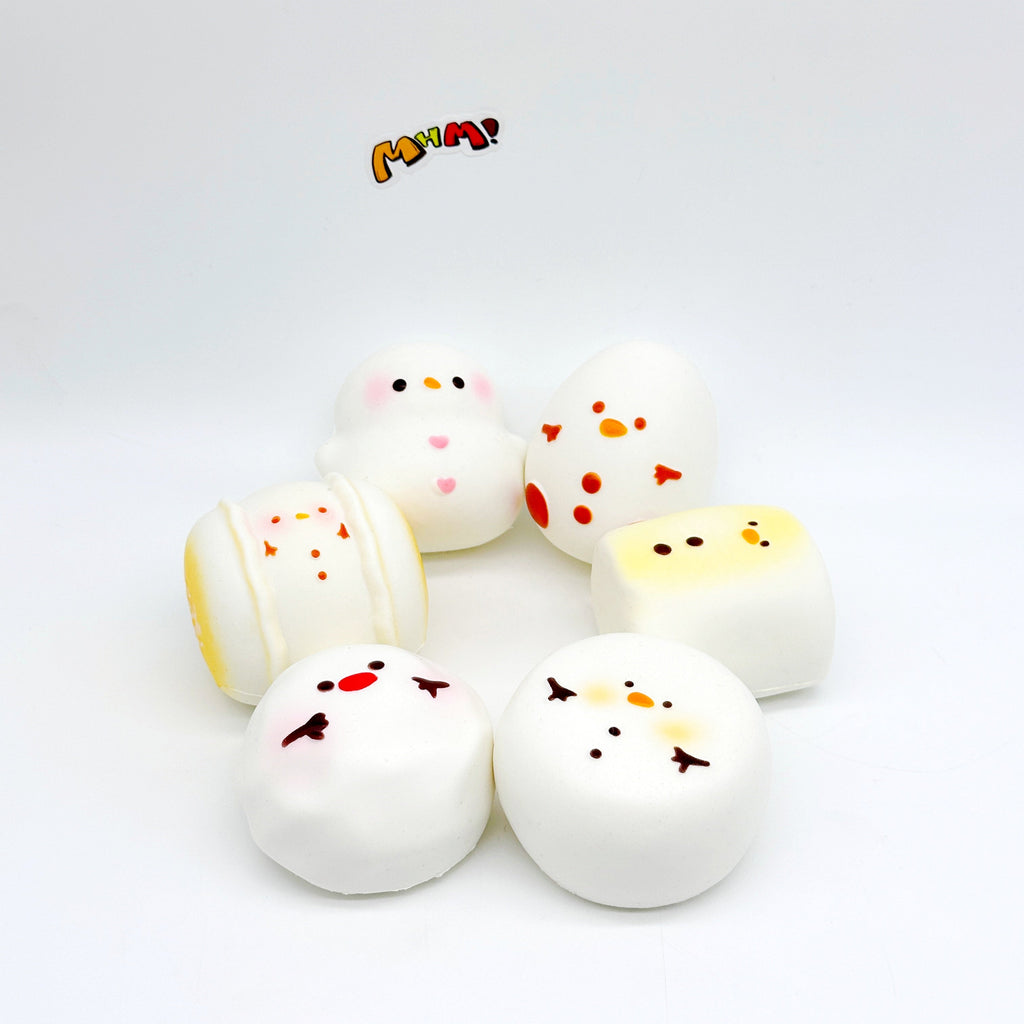 ☃️ Snowman Marshmallow Squishy Blind Box | 6 Styles Winter Themed Slow Rising Stress Relief Toy