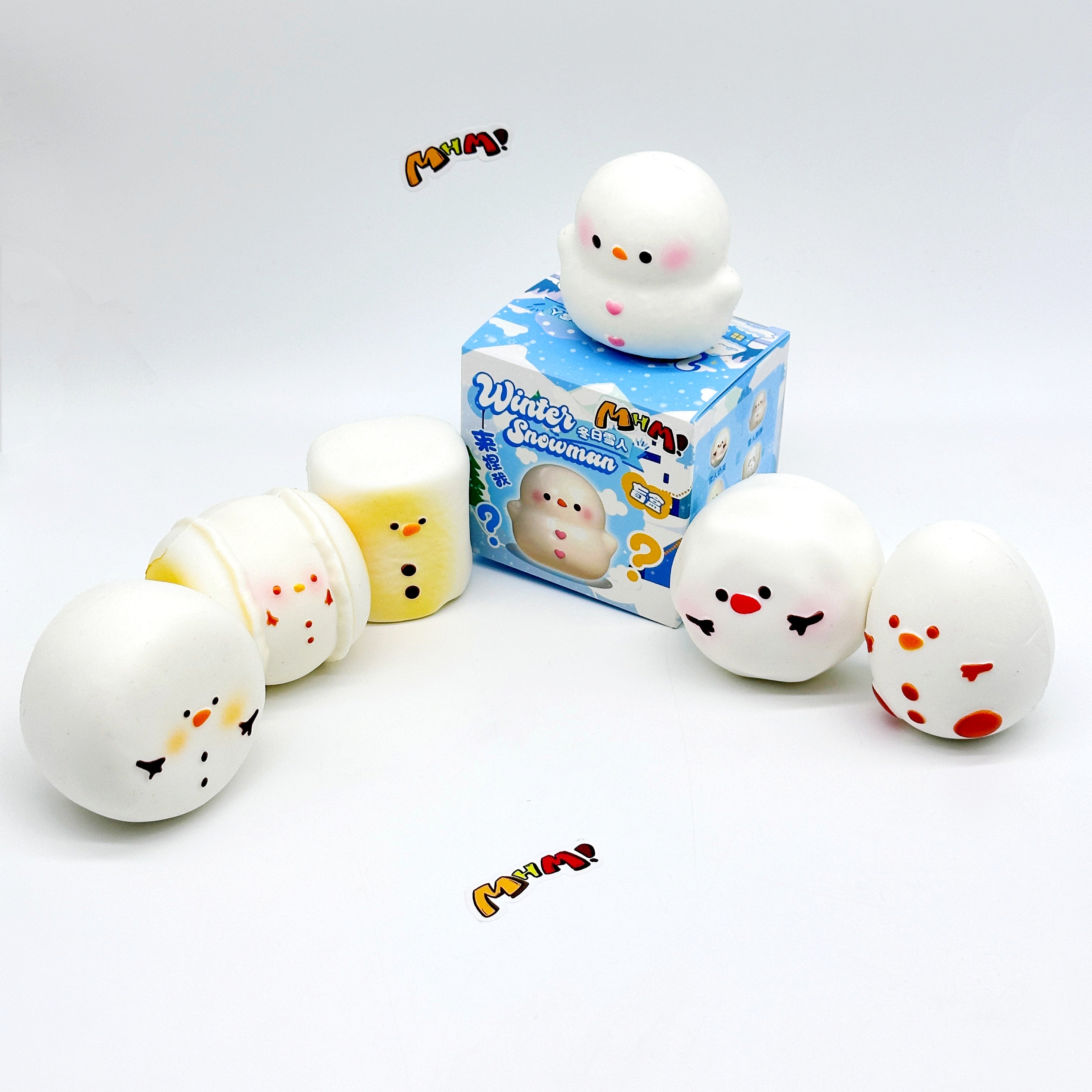 ☃️ Snowman Marshmallow Squishy Blind Box | 6 Styles Winter Themed Slow Rising Stress Relief Toy