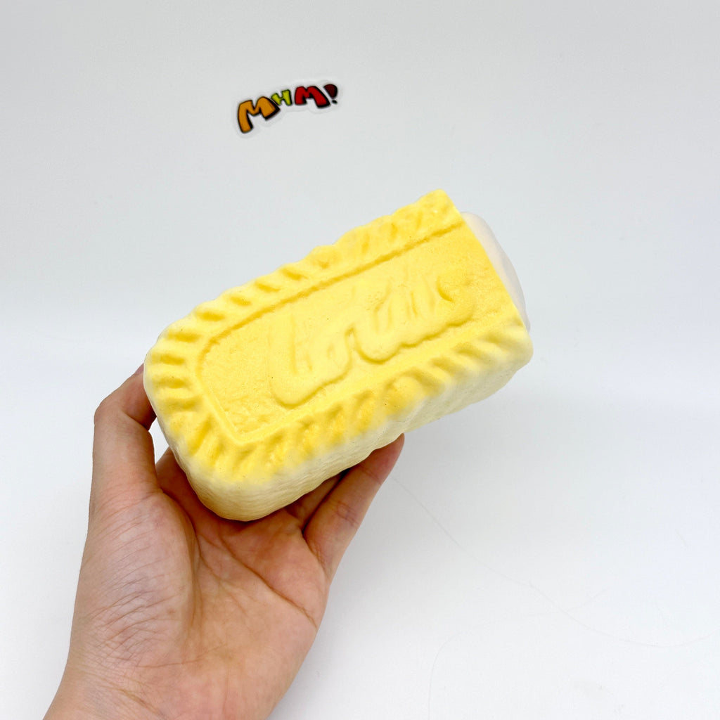 🥛 Thick Cream Filled Milk Biscuit Squishy | Snack Themed Slow Rising Stress Relief Toy