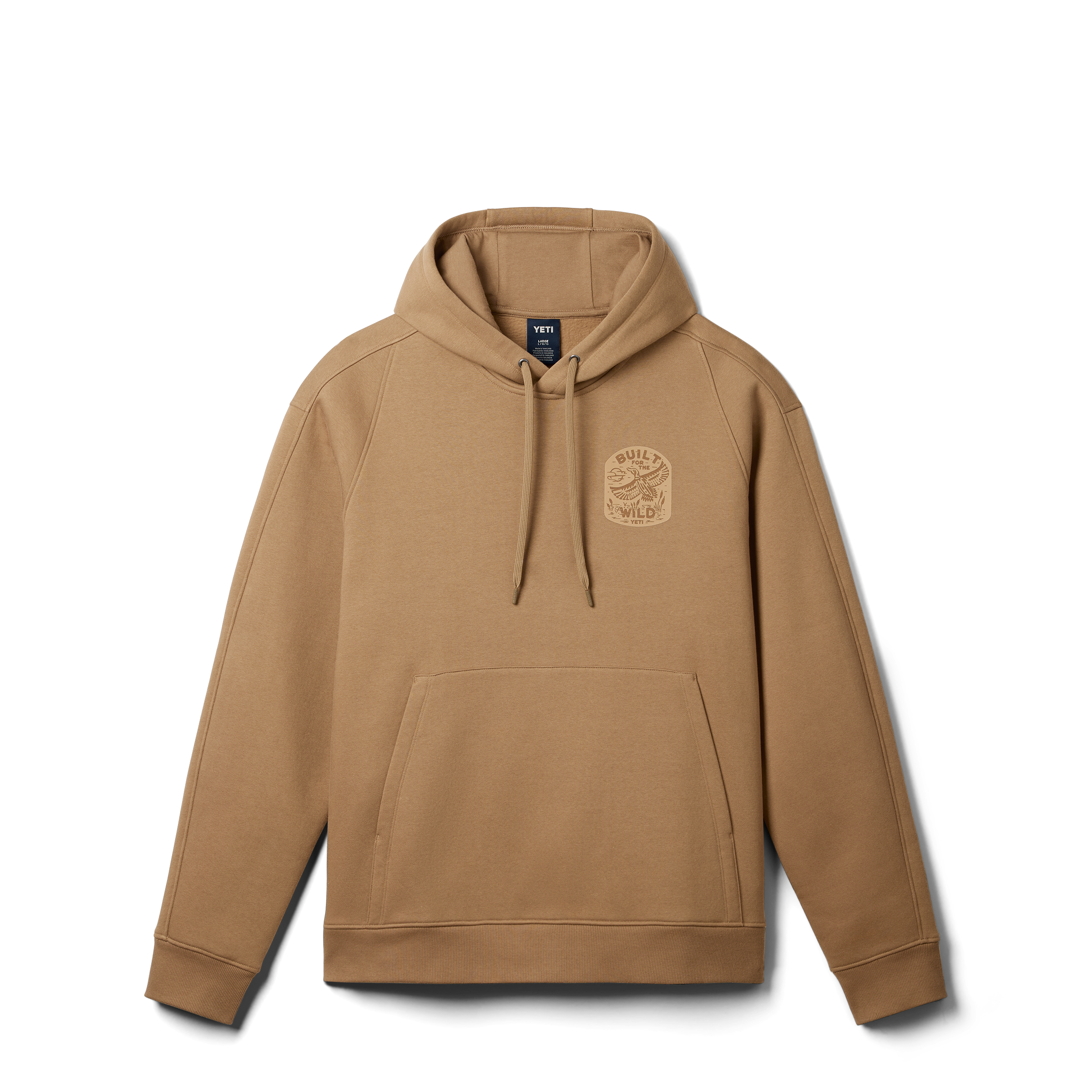 Built For The Wild Badge Fleece Hoodie Brush Brown