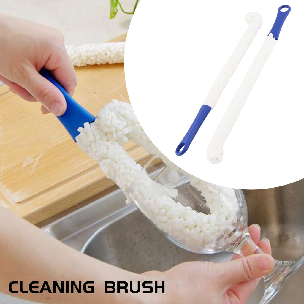 Bottle Cleaning Brush - Set of 2 Flexible Bottle Scourer - Multi-Function Household Cleaning Tools for Cleaning of Wine Decanters, Goblets, Glasses, Cups