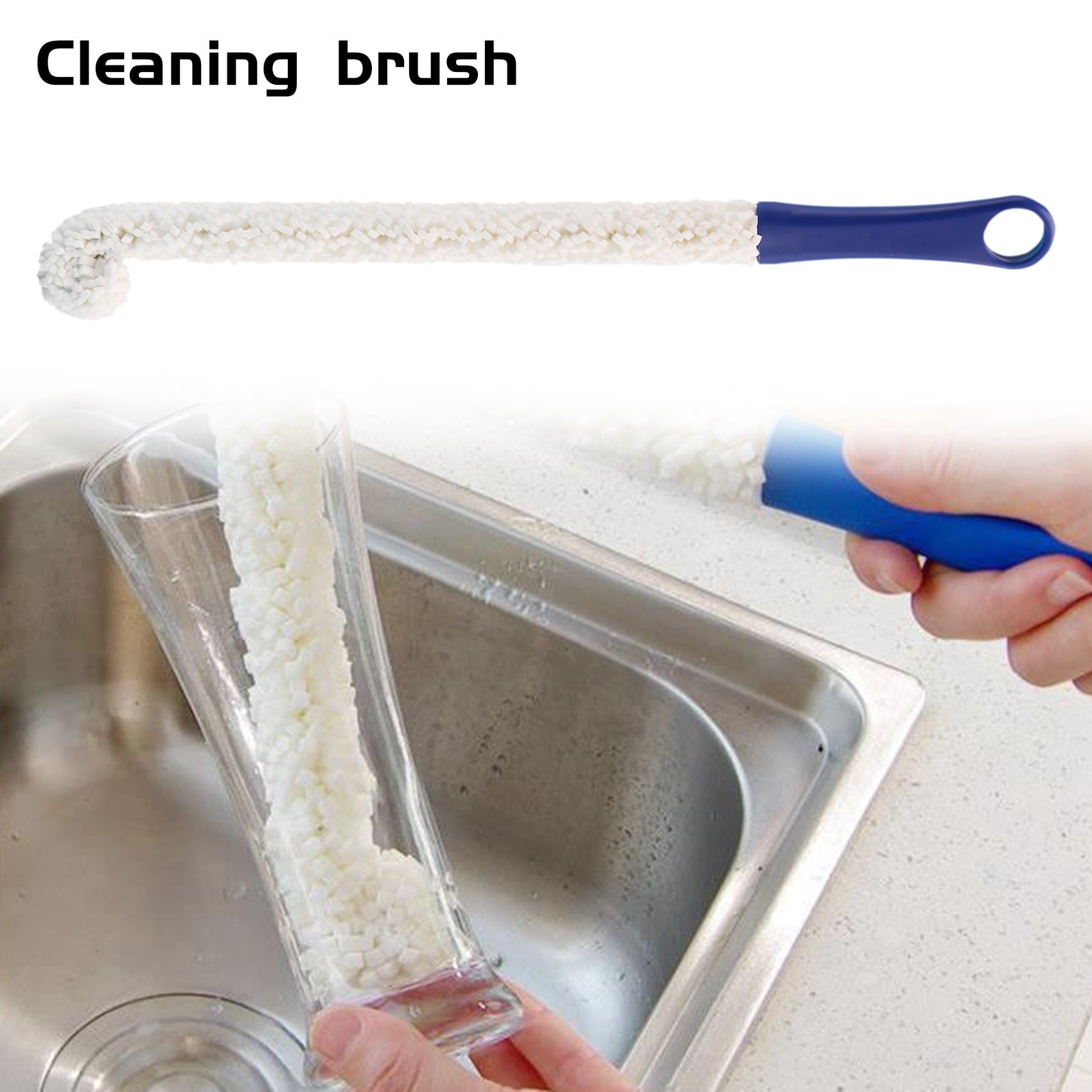 Bottle Cleaning Brush - Set of 2 Flexible Bottle Scourer - Multi-Function Household Cleaning Tools for Cleaning of Wine Decanters, Goblets, Glasses, Cups