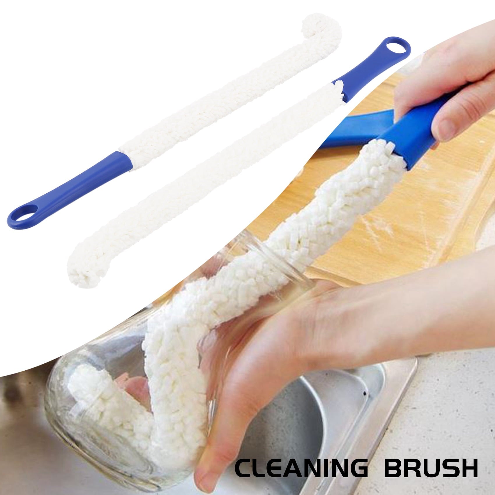 Bottle Cleaning Brush - Set of 2 Flexible Bottle Scourer - Multi-Function Household Cleaning Tools for Cleaning of Wine Decanters, Goblets, Glasses, Cups