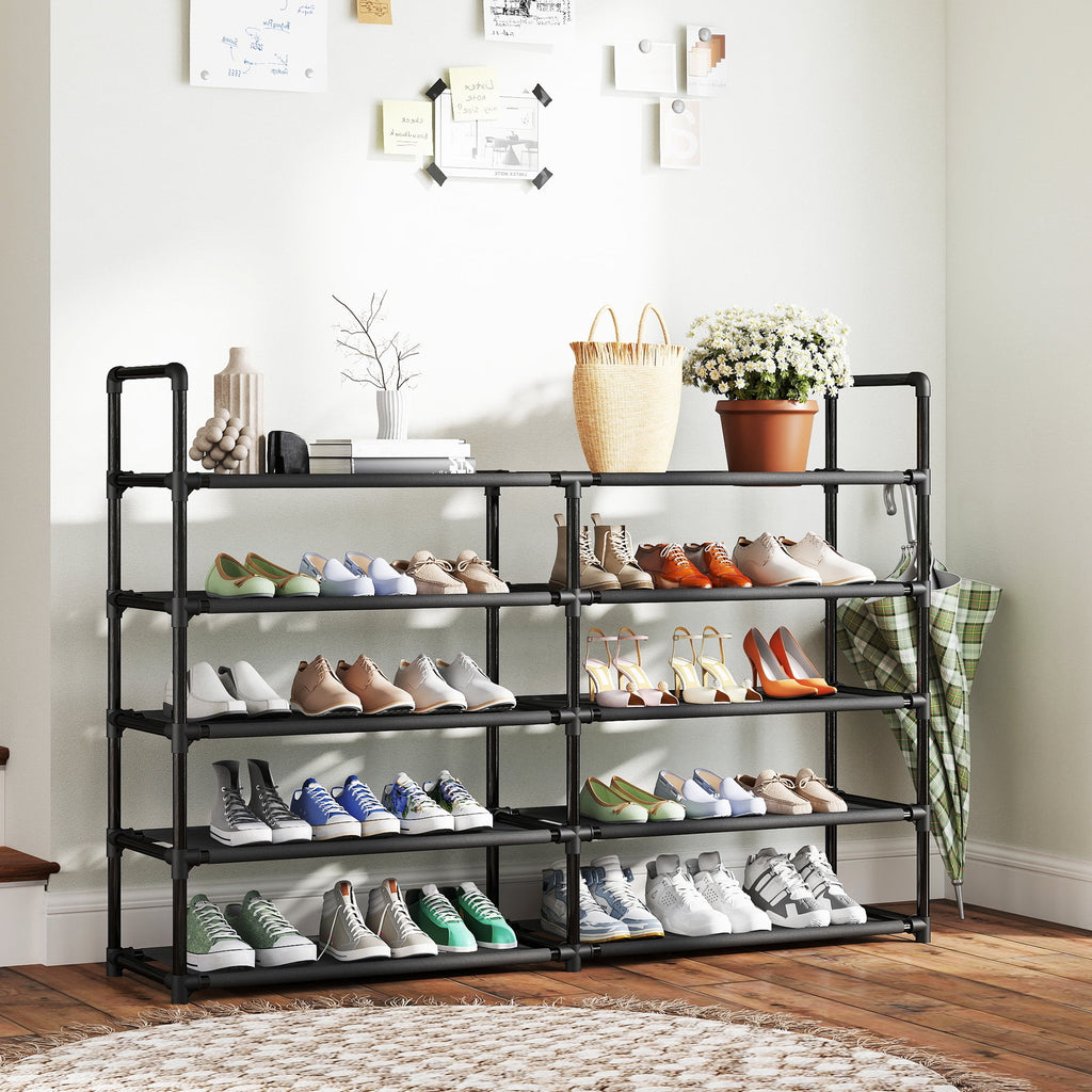 5 Tier Shoe Rack, Large Capacity Sturdy Shoe Organizer, Metal Shoe Shelf, Holds up to 26 Pairs for Entryway, Closet and Bedroom