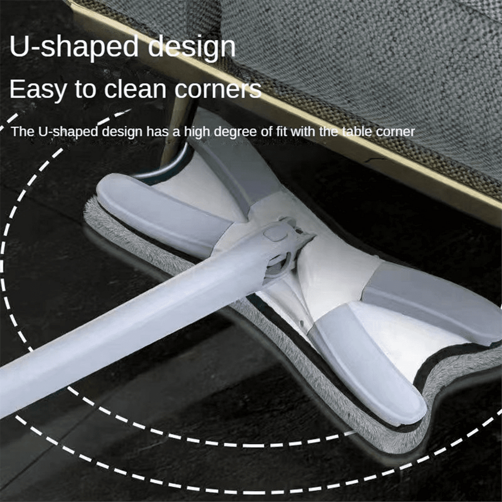 Flat Floor Mop with Replace Cloth Heads 360 Degree Squeeze Hand-Free Wash Household Lazy Home Cleaning Tool