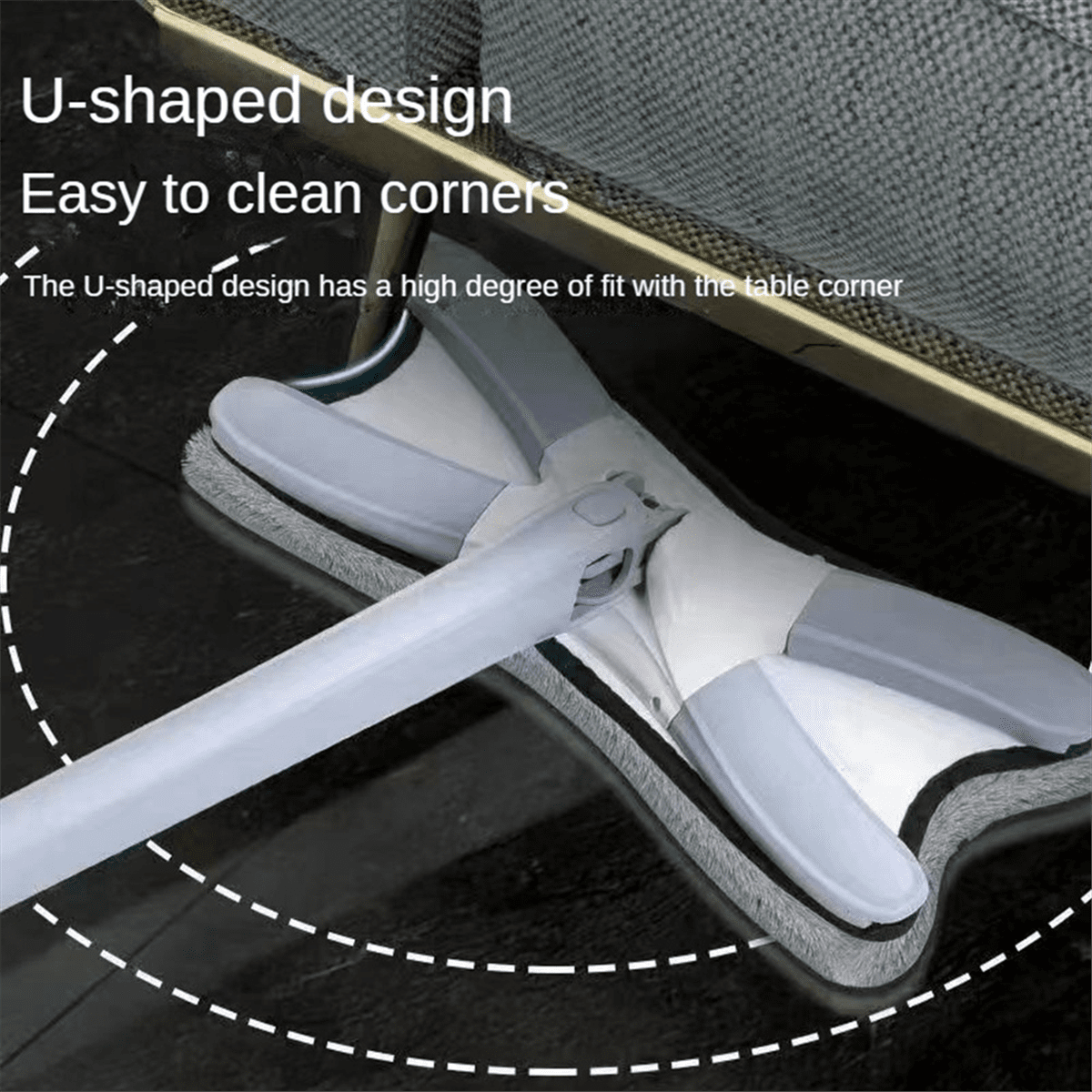 Flat Floor Mop with Replace Cloth Heads 360 Degree Squeeze Hand-Free Wash Household Lazy Home Cleaning Tool