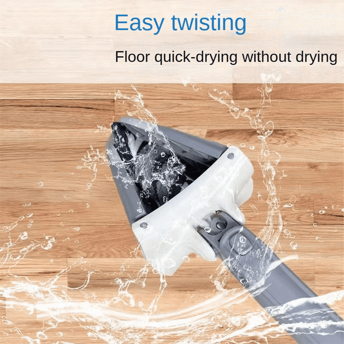 Flat Floor Mop with Replace Cloth Heads 360 Degree Squeeze Hand-Free Wash Household Lazy Home Cleaning Tool