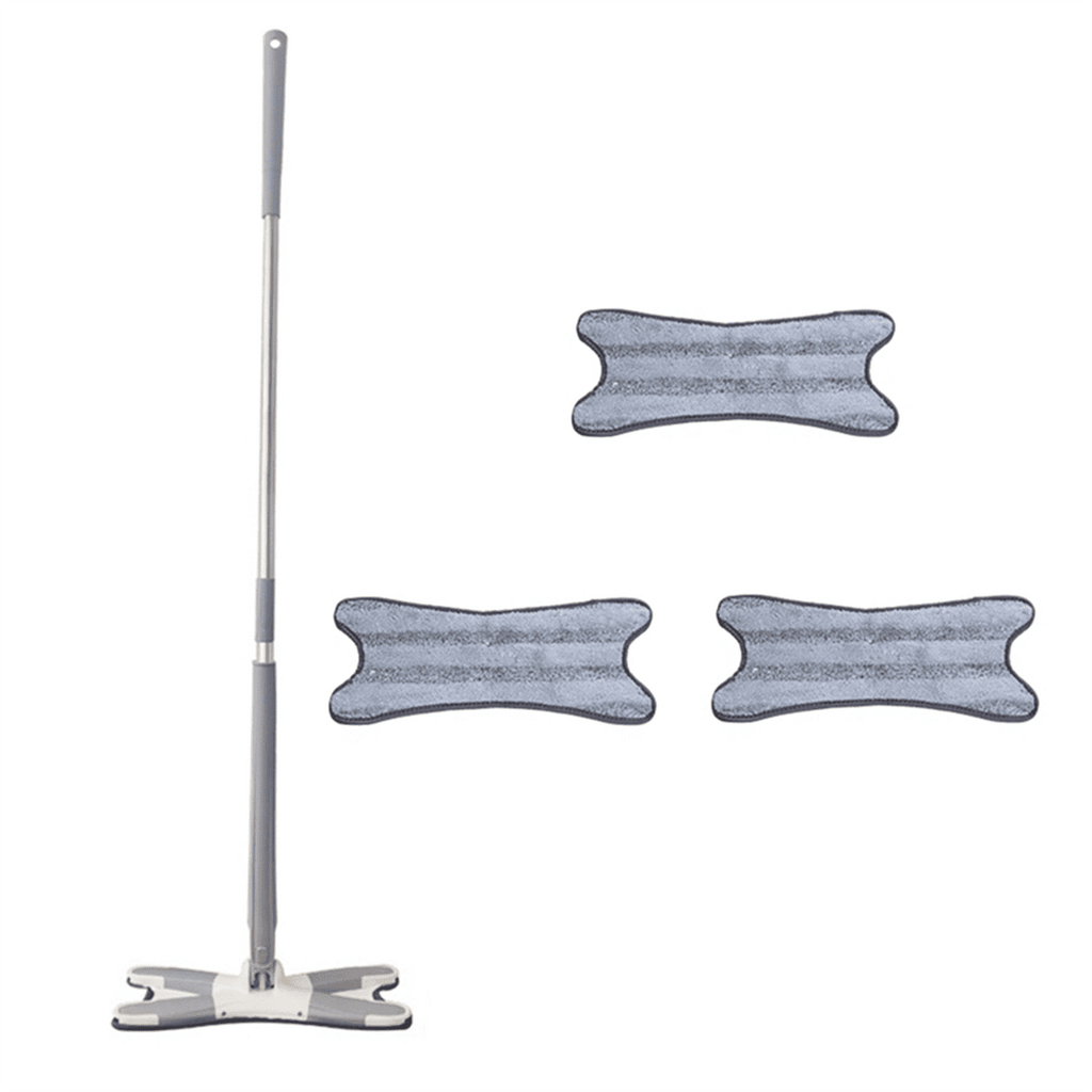 Flat Floor Mop with Replace Cloth Heads 360 Degree Squeeze Hand-Free Wash Household Lazy Home Cleaning Tool