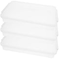 unbranded  3 Pcs Stackable Photo Scrapbook Transparent Box Storage Bins with Lid File Boxes Office