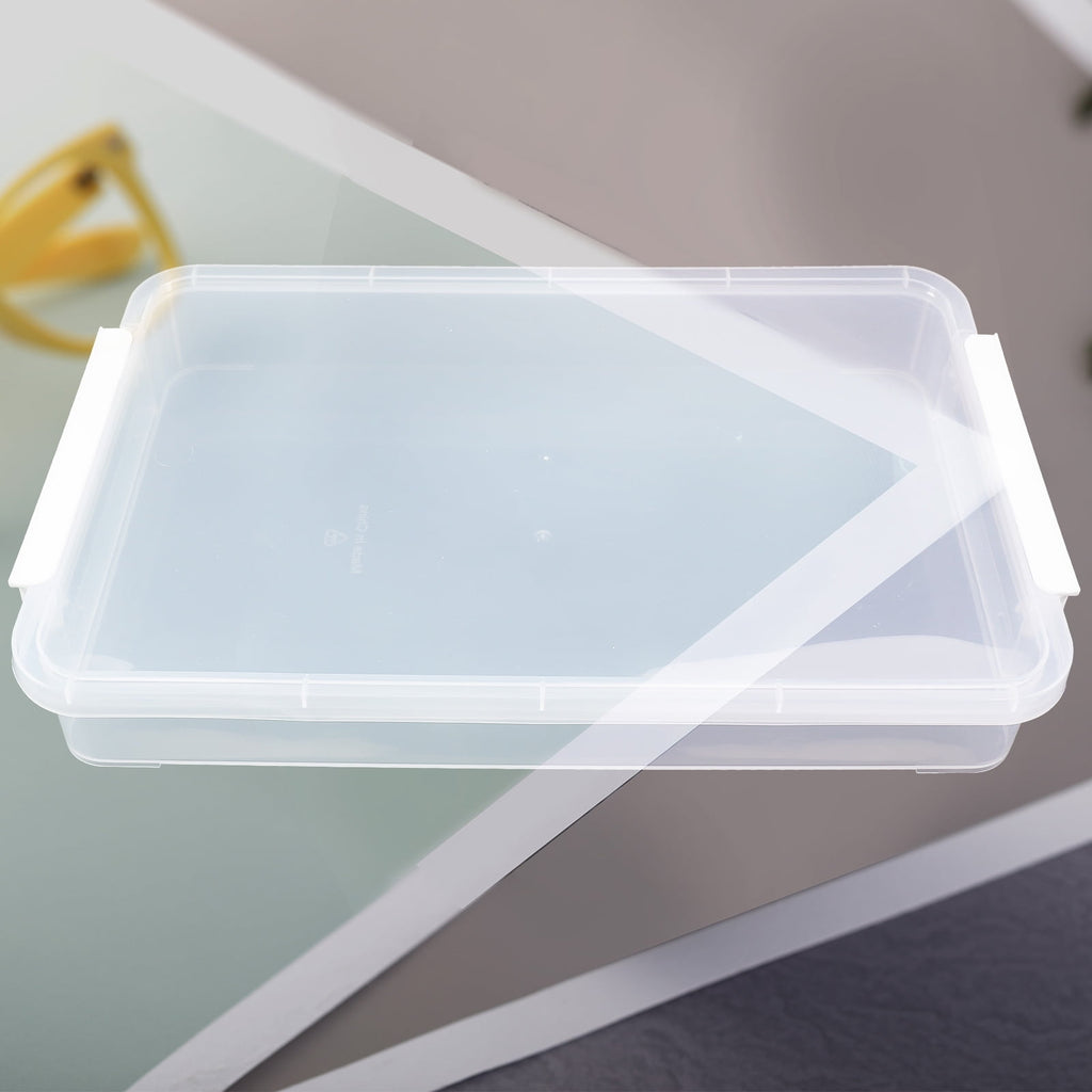 unbranded  3 Pcs Stackable Photo Scrapbook Transparent Box Storage Bins with Lid File Boxes Office