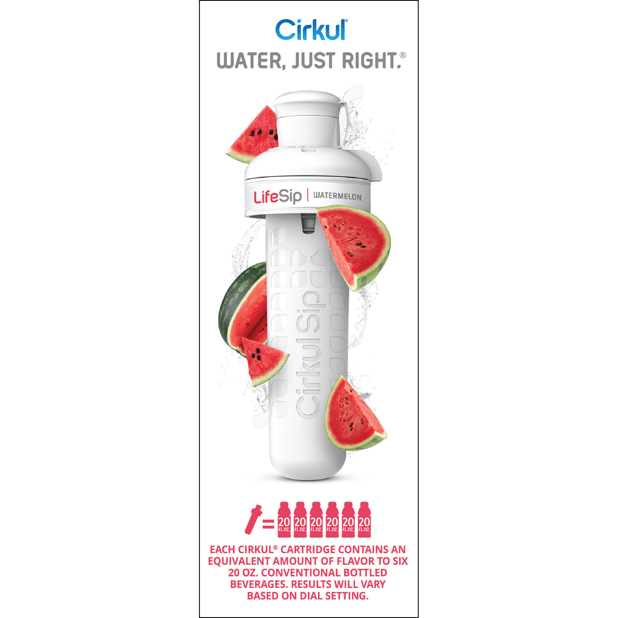 (2 pack)   Watermelon Flavor Cartridge, Drink Mix, 1-Pack