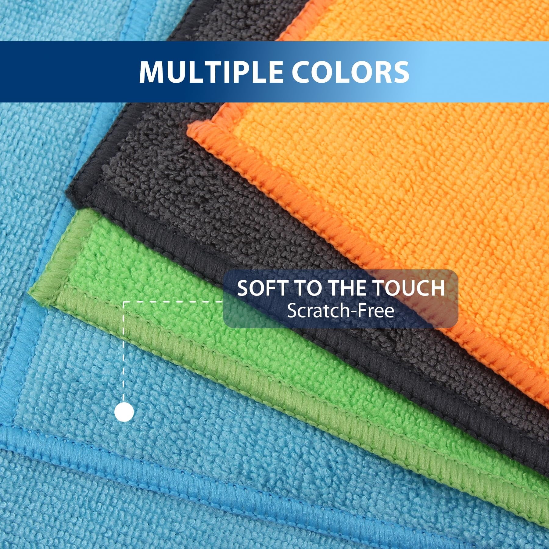 Clean Microfiber Cleaning Cloth, 16in*16in, 12 Pack Ultra-Thick Cleaning Rags, Super Absorbent, Lint Free &amp; Streak Free Cleaning Towels For Car, House, Kitchen, Office