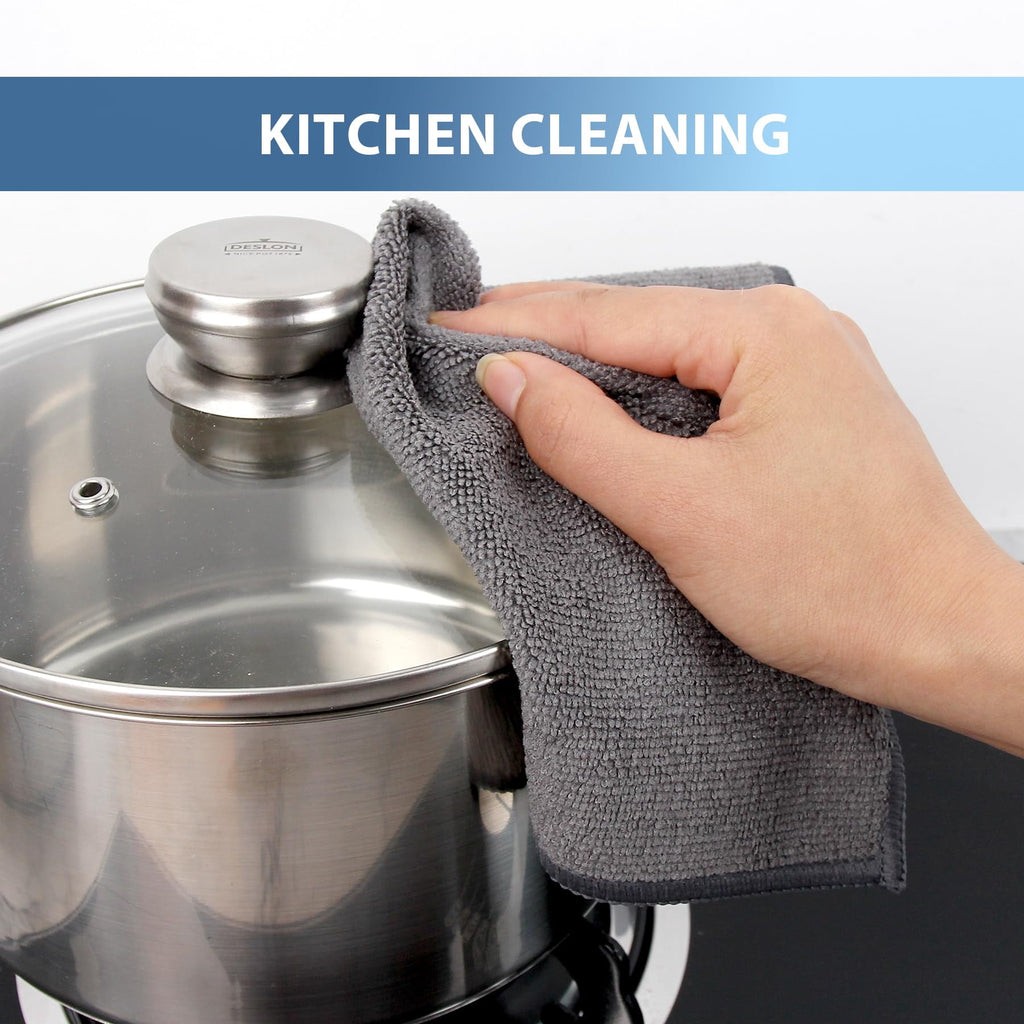 Clean Microfiber Cleaning Cloth, 16in*16in, 12 Pack Ultra-Thick Cleaning Rags, Super Absorbent, Lint Free &amp; Streak Free Cleaning Towels For Car, House, Kitchen, Office