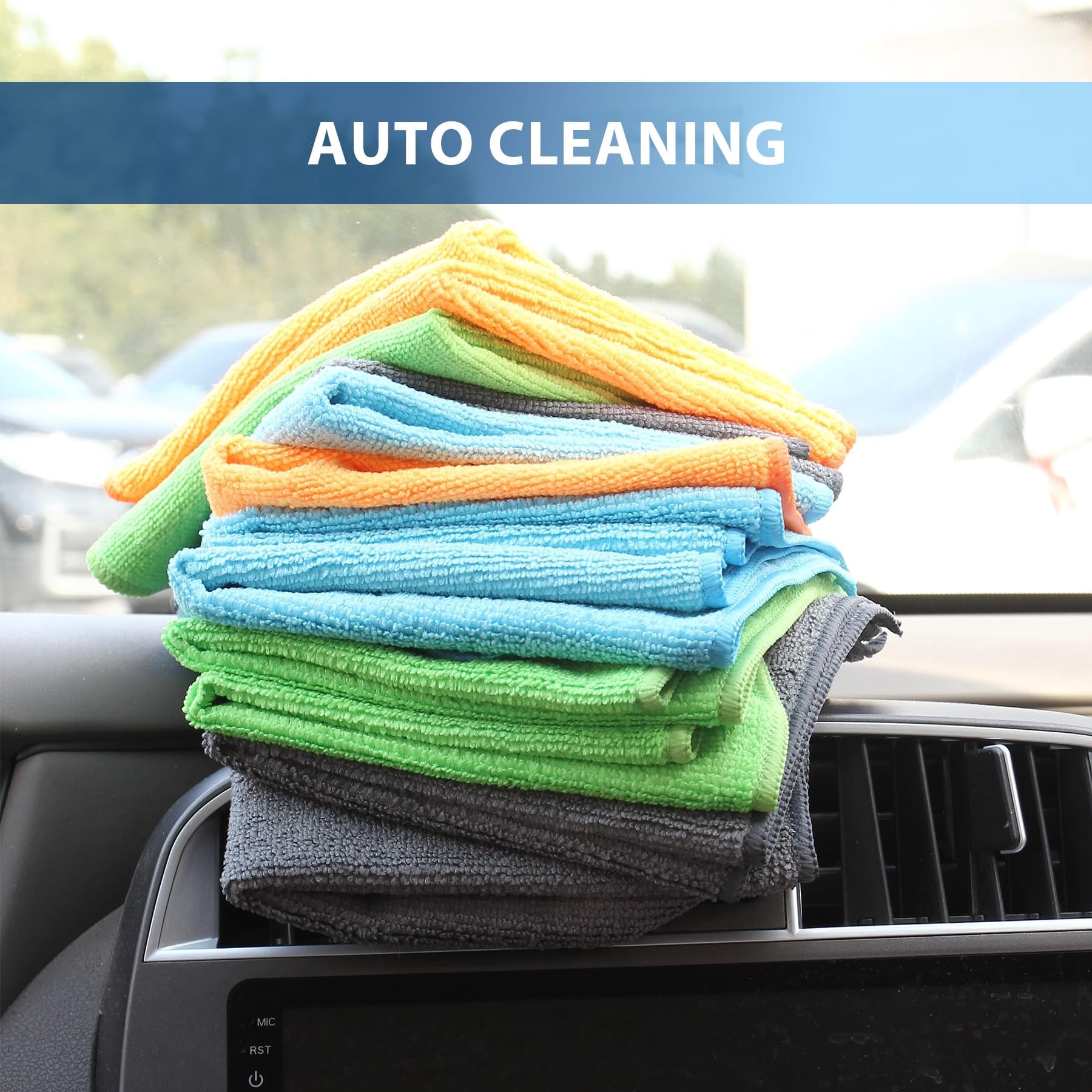Clean Microfiber Cleaning Cloth, 16in*16in, 12 Pack Ultra-Thick Cleaning Rags, Super Absorbent, Lint Free &amp; Streak Free Cleaning Towels For Car, House, Kitchen, Office