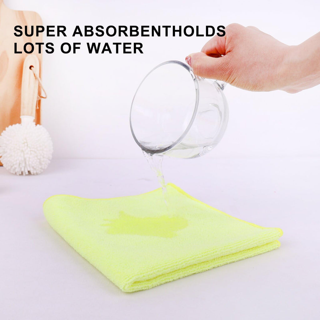 Clean Microfiber Cleaning Cloth, 16in*16in, 12 Pack Ultra-Thick Cleaning Rags, Super Absorbent, Lint Free &amp; Streak Free Cleaning Towels For Car, House, Kitchen, Office