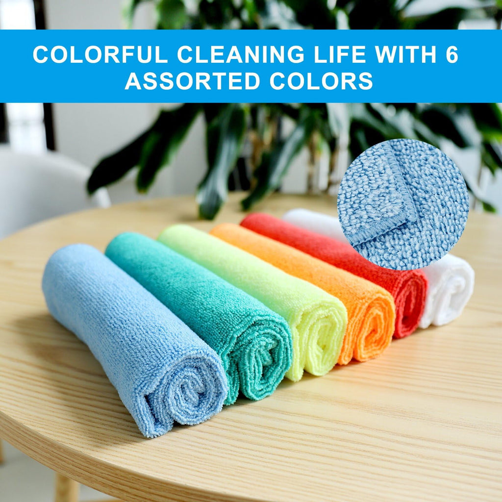 Clean Microfiber Cleaning Cloth, 16in*16in, 12 Pack Ultra-Thick Cleaning Rags, Super Absorbent, Lint Free &amp; Streak Free Cleaning Towels For Car, House, Kitchen, Office