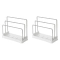 2X Cutting Boards Holder, Organizer Pantry Rack Bakeware Holder Chopping Board Kitchen Countertop Storage White