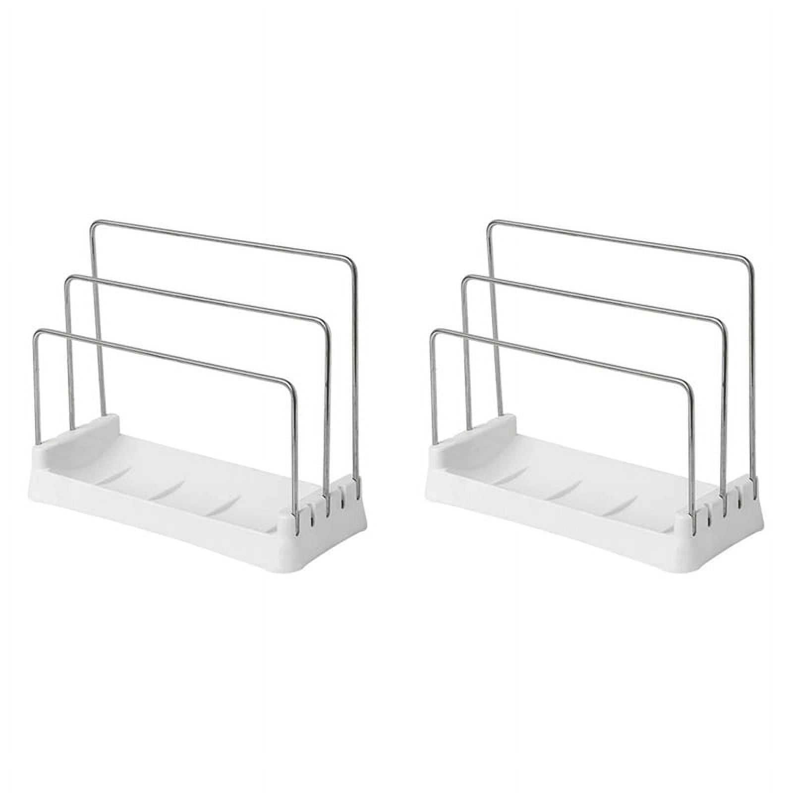 2X Cutting Boards Holder, Organizer Pantry Rack Bakeware Holder Chopping Board Kitchen Countertop Storage White