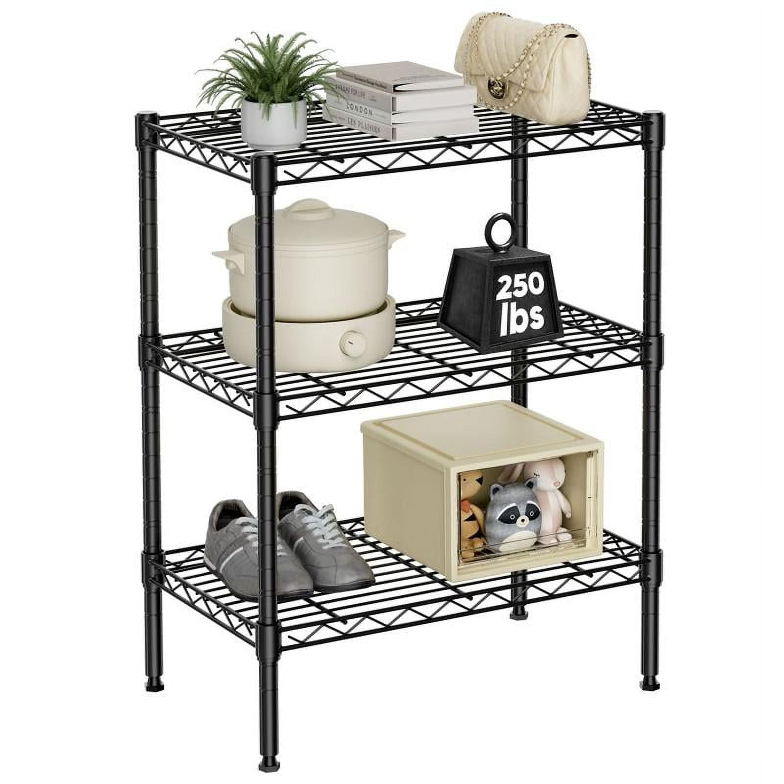 Storage Shelving Unit 5-Tier, Adjustable Metal Wire Racks Heavy Duty Standing Shelf Organizer for Kitchen, Closet, Pantry, Garage, Bathroom, Laundry
