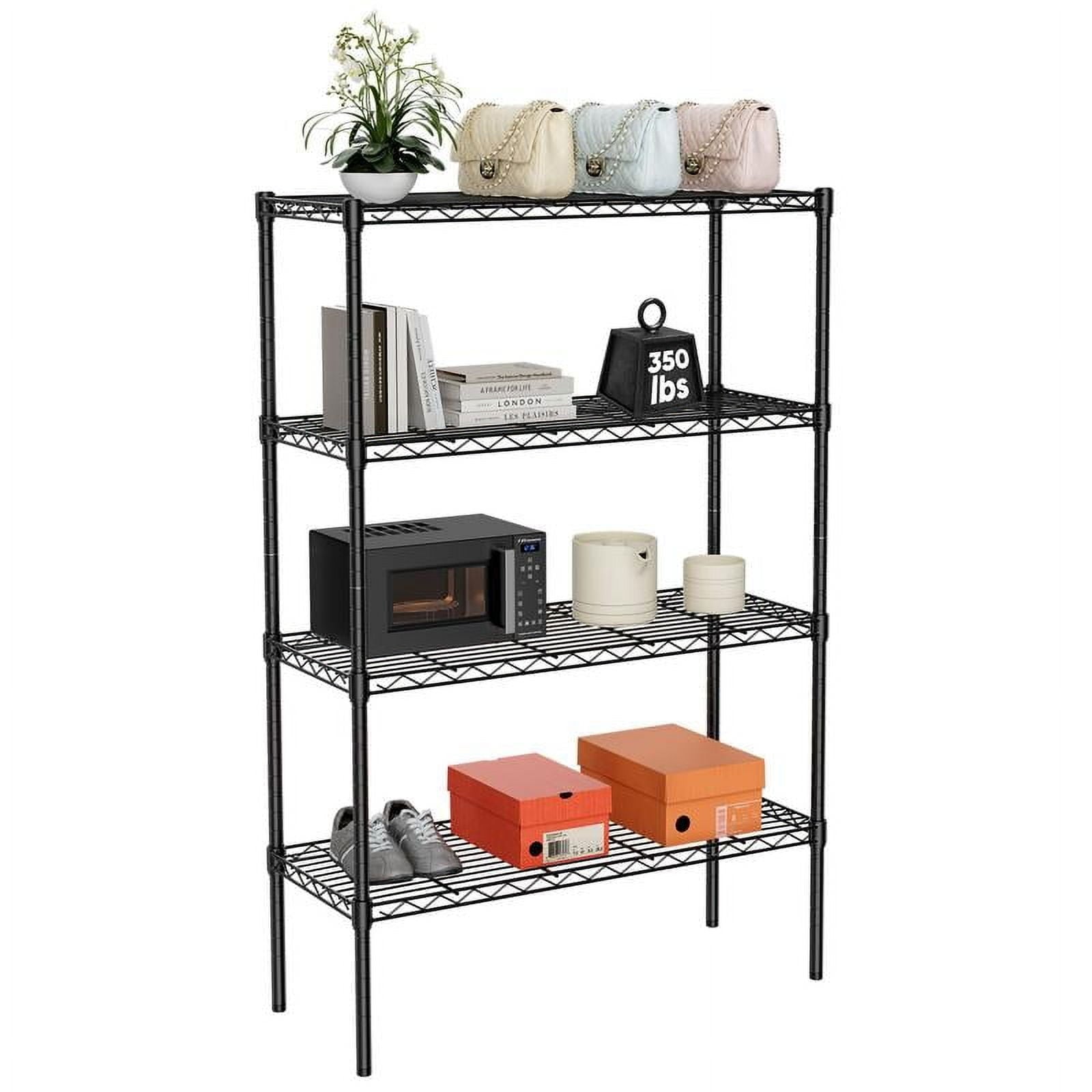 Storage Shelving Unit 5-Tier, Adjustable Metal Wire Racks Heavy Duty Standing Shelf Organizer for Kitchen, Closet, Pantry, Garage, Bathroom, Laundry