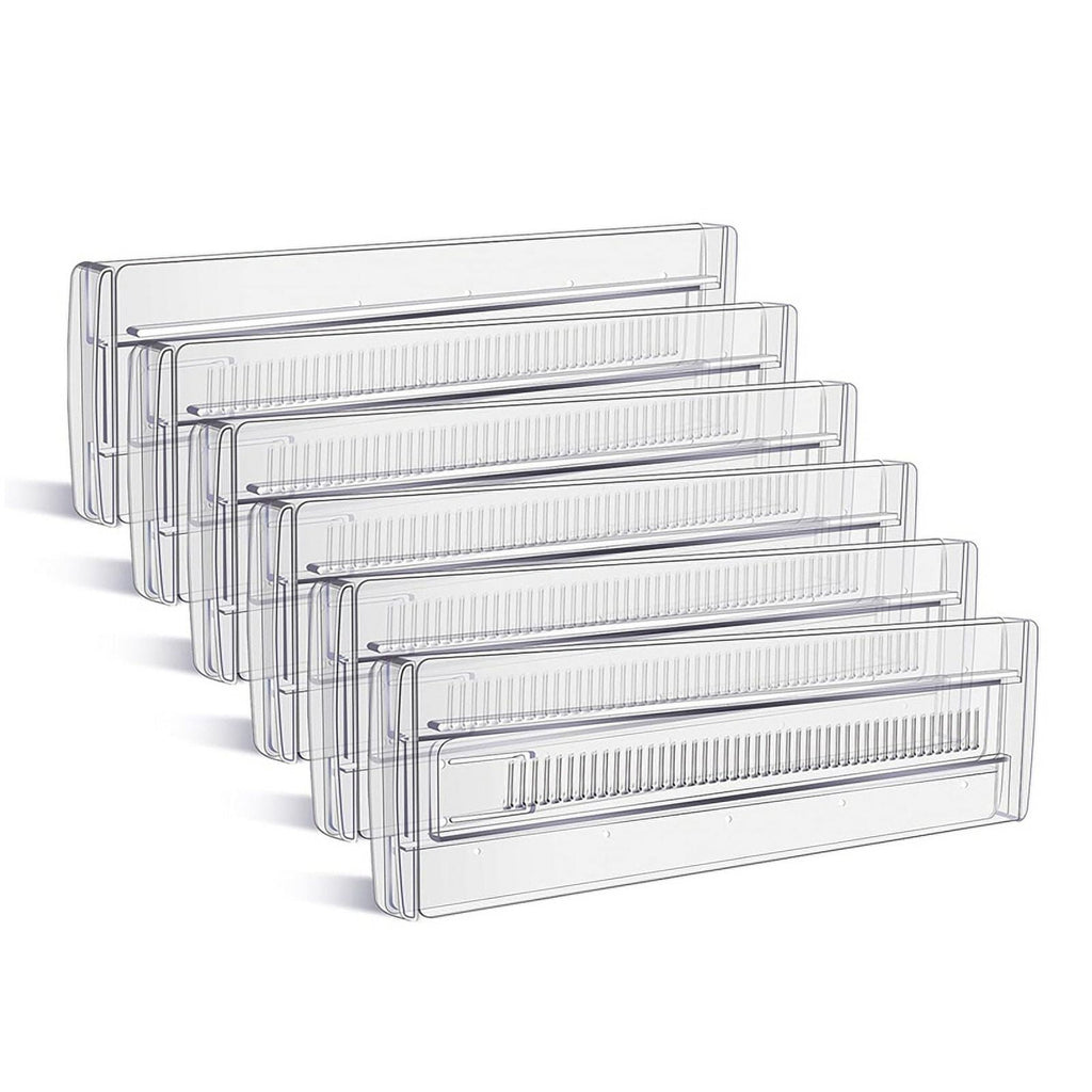6 Pack Drawer Dividers, Adjustable Drawer Organiser Divider(11.8 -19.7 inch), for Kitchen Bedroom Office Desk Dresser