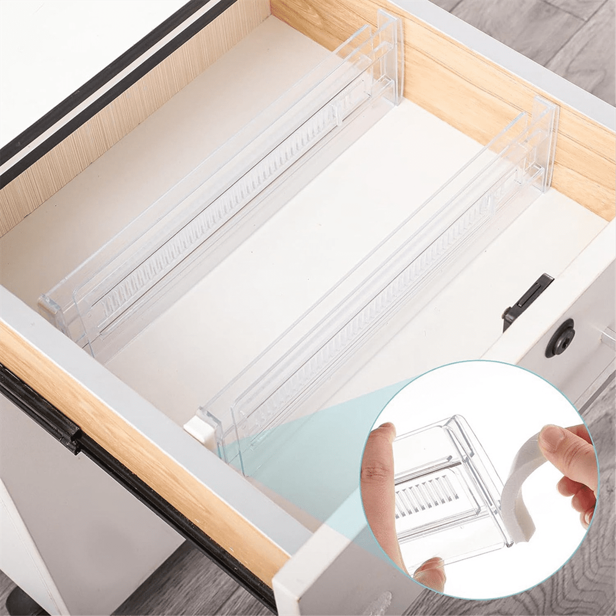 6 Pack Drawer Dividers, Adjustable Drawer Organiser Divider(11.8 -19.7 inch), for Kitchen Bedroom Office Desk Dresser
