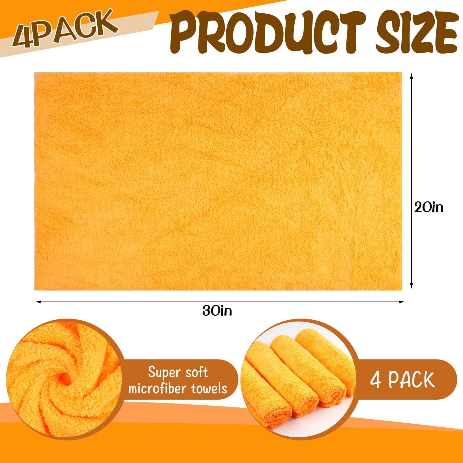 4 Pcs Extra Large Microfiber Cleaning Cloth, 30"x20" Washable Reusable Floor Cloth For Squeegee Mop House Floor Kitchen Car Window Highly Absorbent, Lint And Streak Free (Grey)