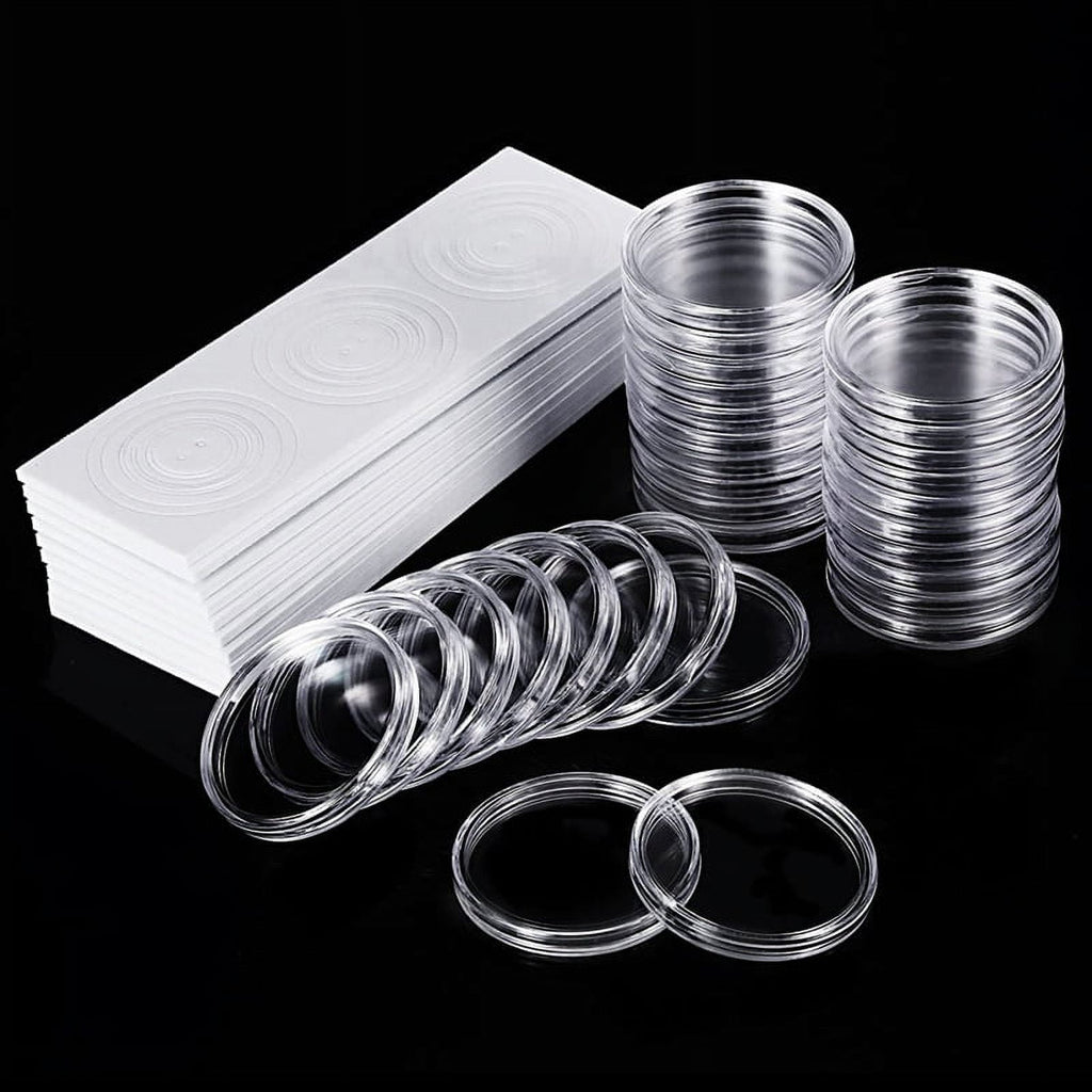260 Pcs Coin Capsules Holder and Protect Gasket Coin Case for Coin Collection Supplies, 200 Pcs 30Mm &amp; 60 Pcs 46Mm
