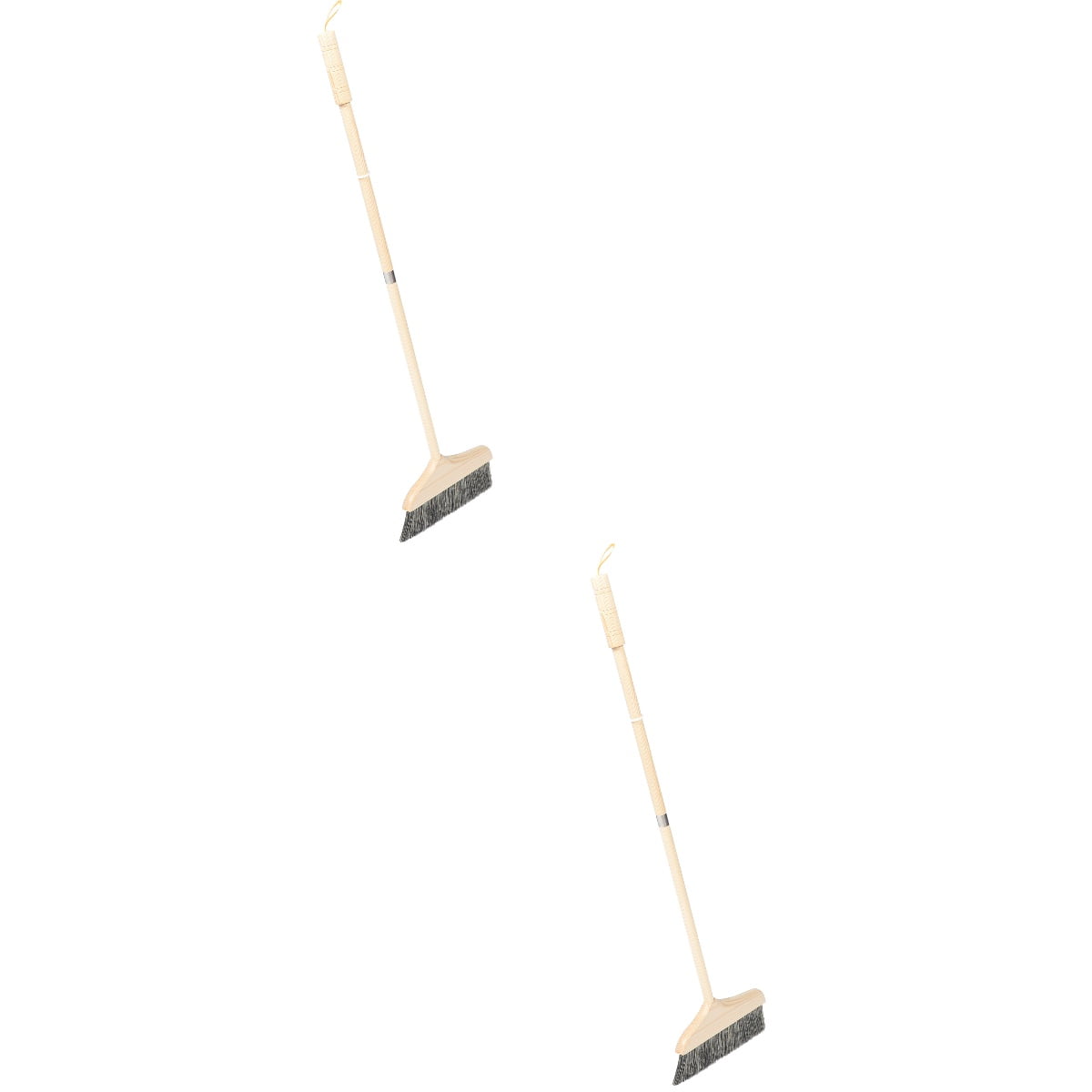 2 PCS Dustpan Wooden Long Handle Broom Easy Storage Anti-static
