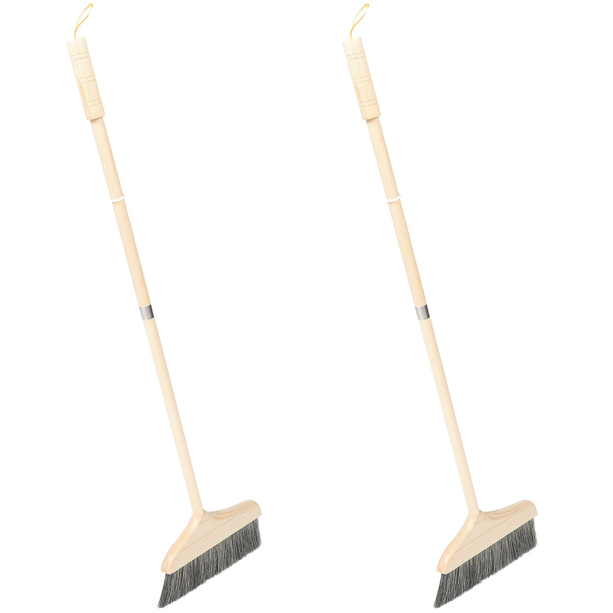 2 PCS Dustpan Wooden Long Handle Broom Easy Storage Anti-static