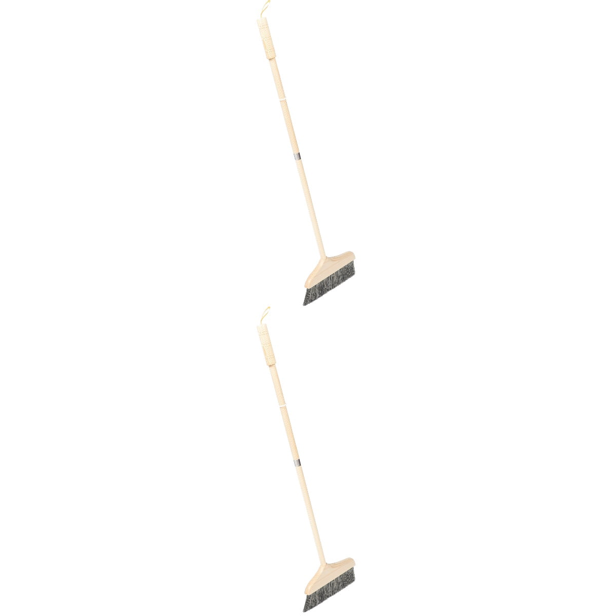 2 PCS Dustpan Wooden Long Handle Broom Easy Storage Anti-static