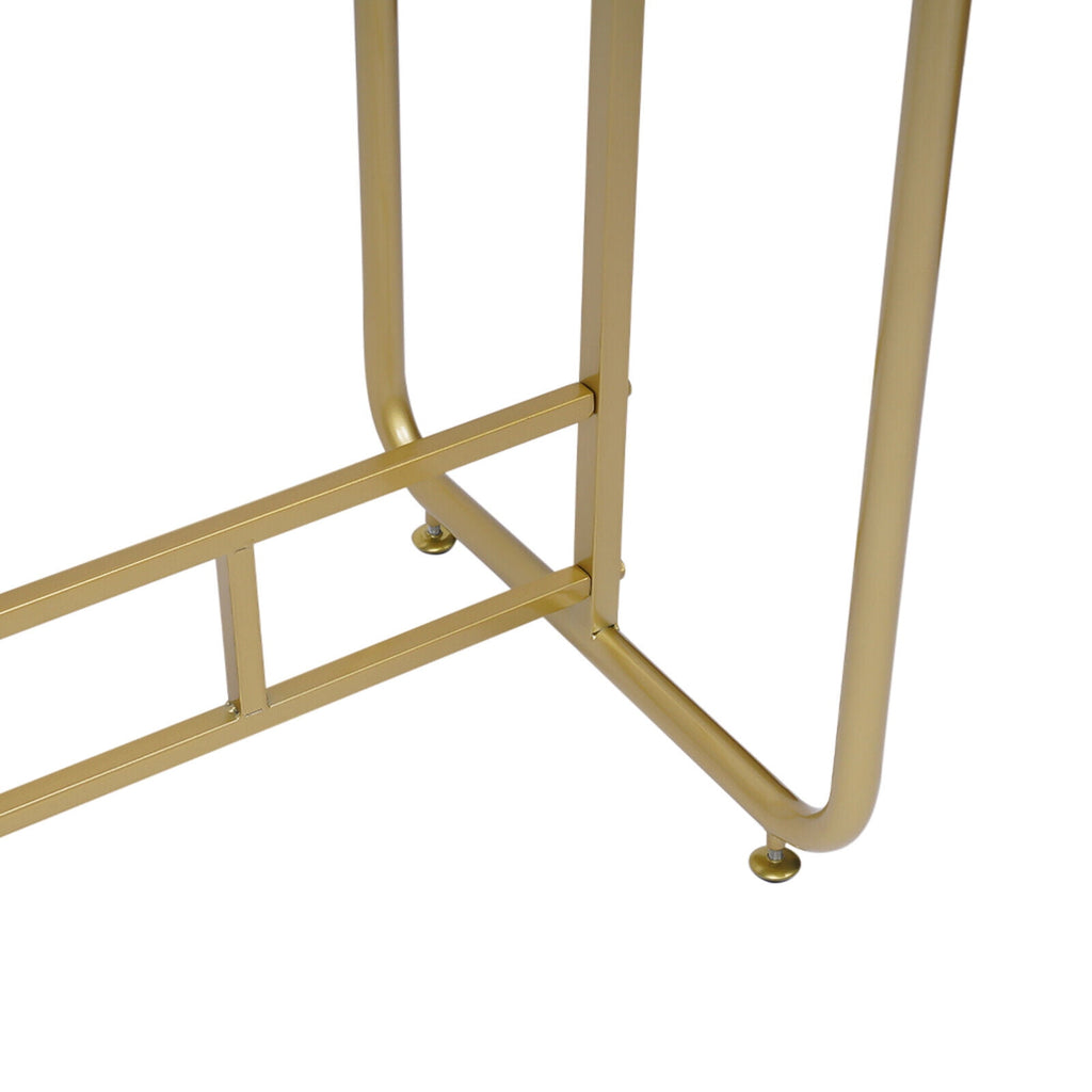 Boutique Adjustable Height Modern 2 Rods 1-Shelf Clothes Rack, Gold