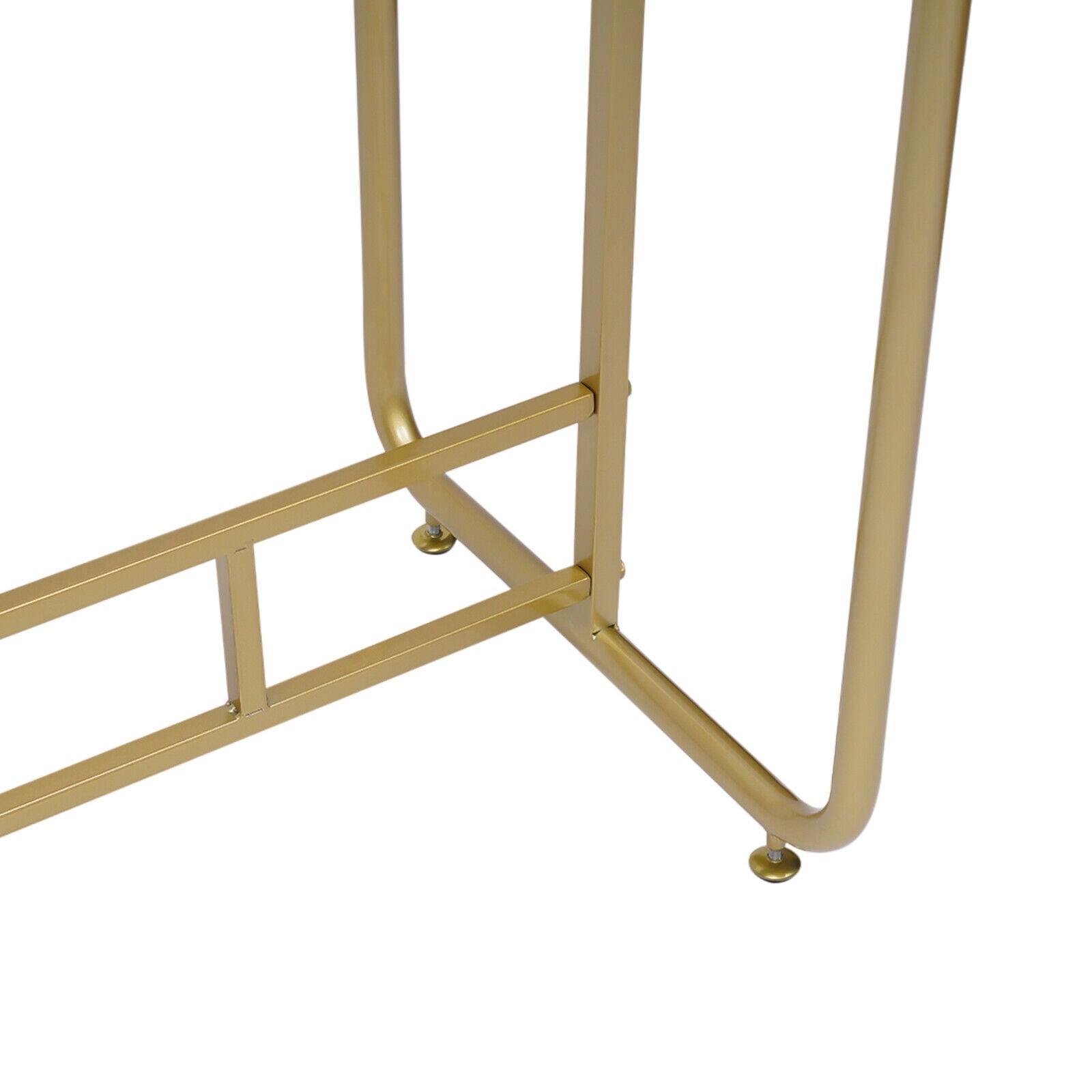 Boutique Adjustable Height Modern 2 Rods 1-Shelf Clothes Rack, Gold