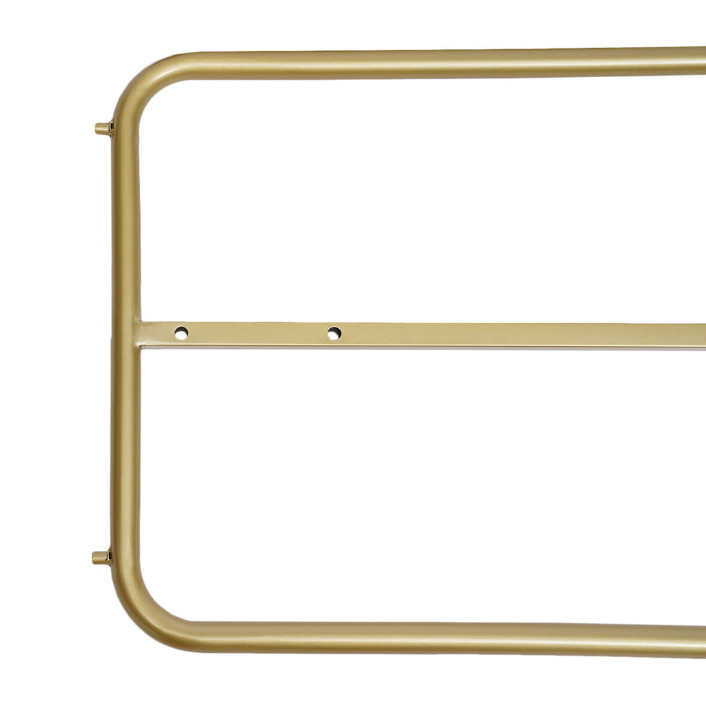 Boutique Adjustable Height Modern 2 Rods 1-Shelf Clothes Rack, Gold