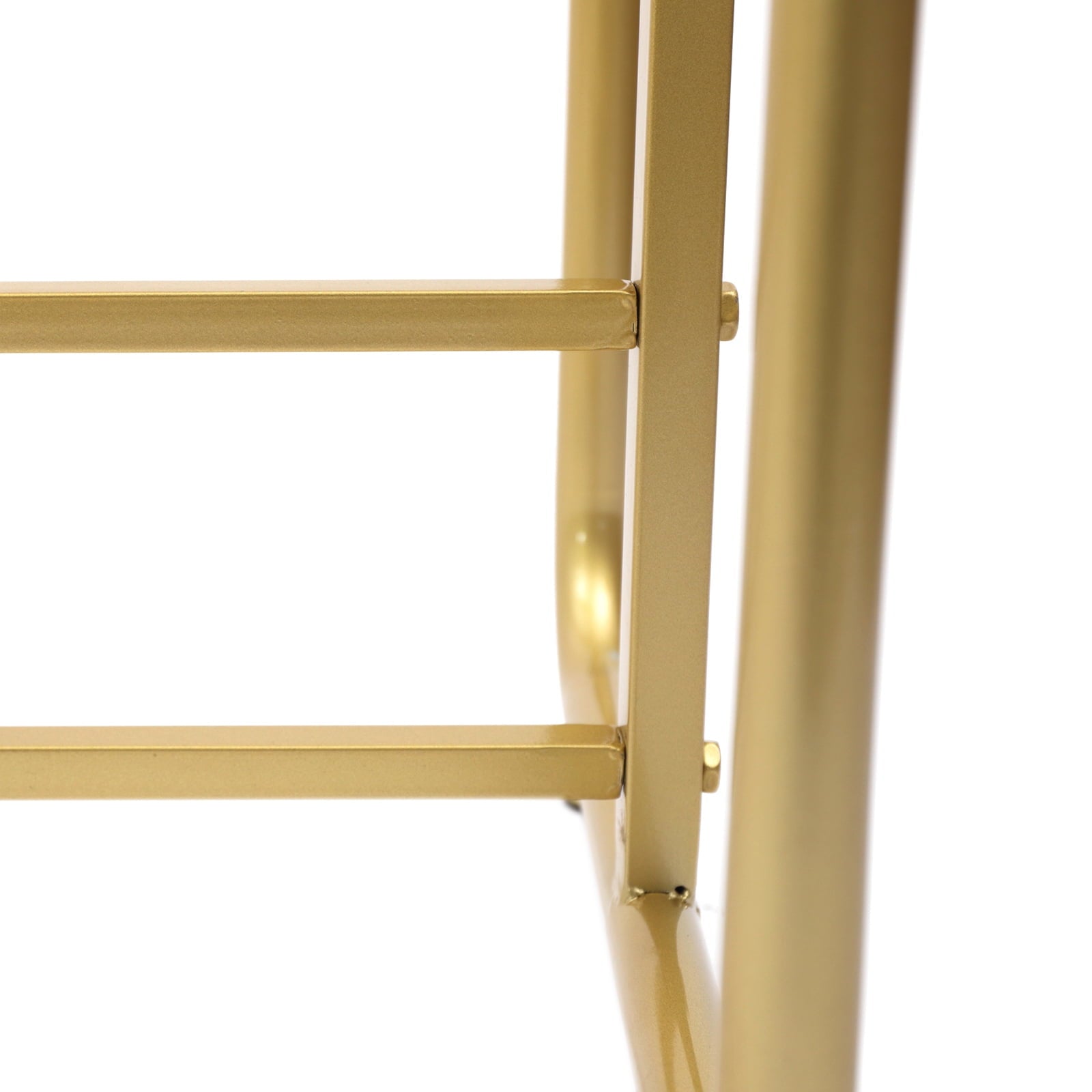 Boutique Adjustable Height Modern 2 Rods 1-Shelf Clothes Rack, Gold