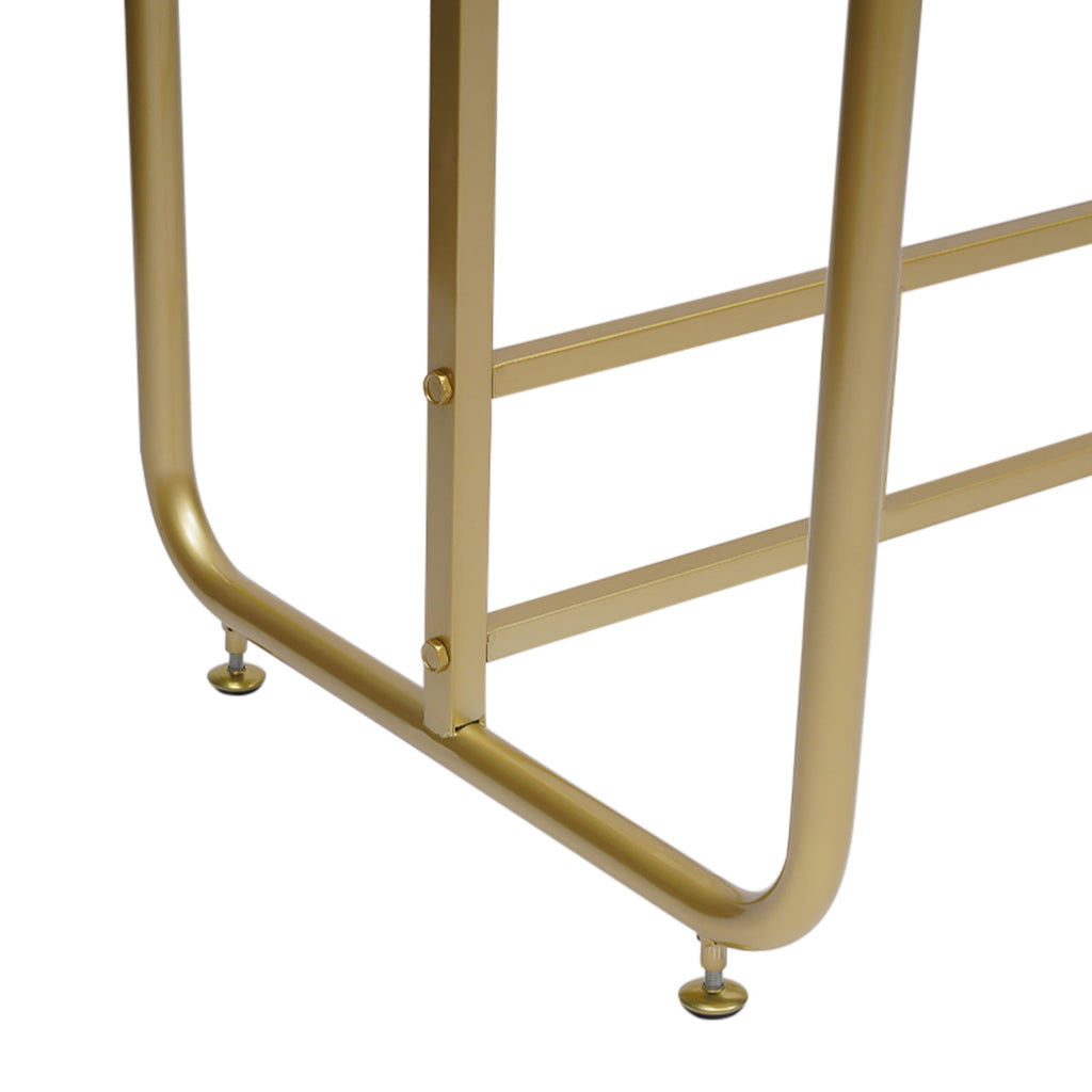 Boutique Adjustable Height Modern 2 Rods 1-Shelf Clothes Rack, Gold