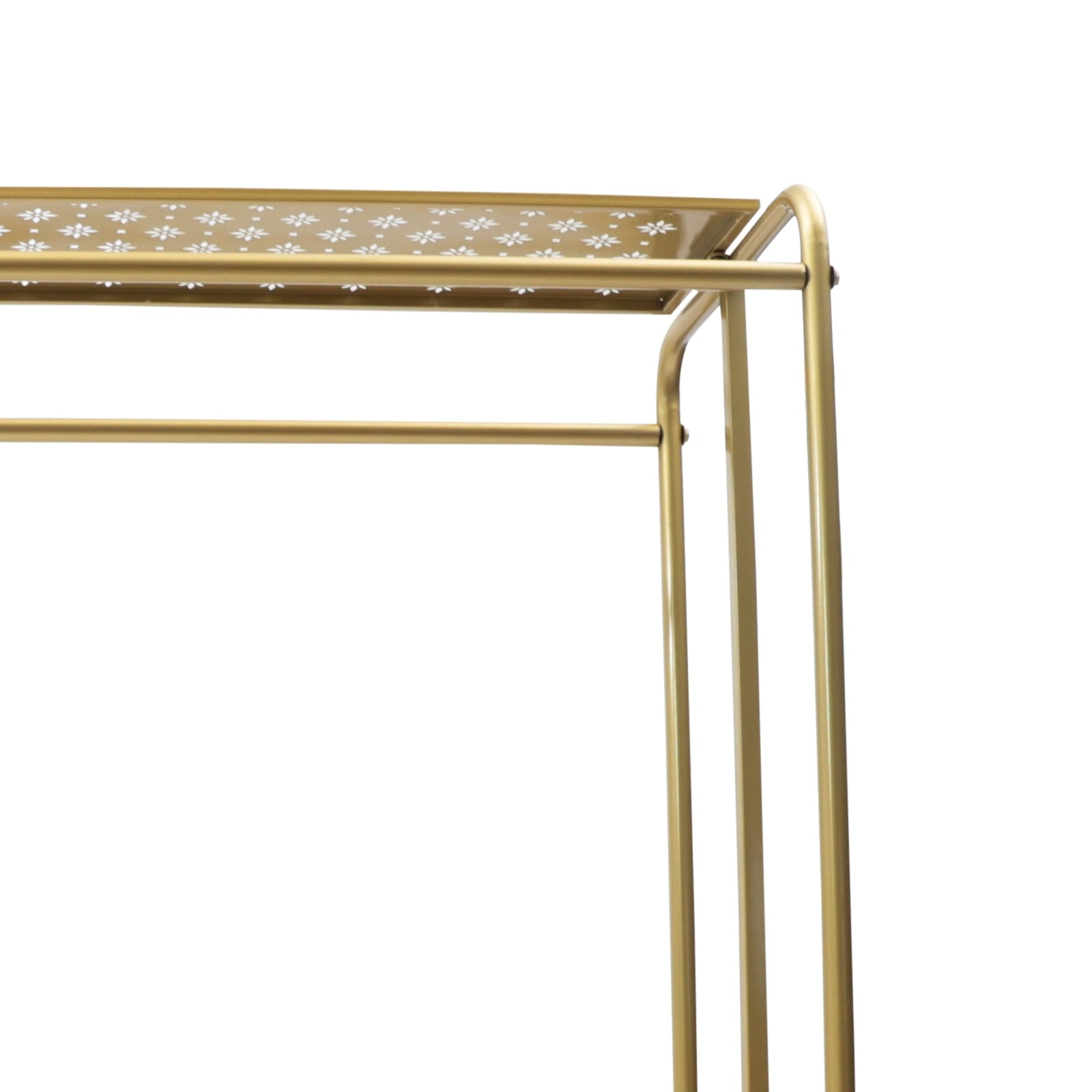 Boutique Adjustable Height Modern 2 Rods 1-Shelf Clothes Rack, Gold