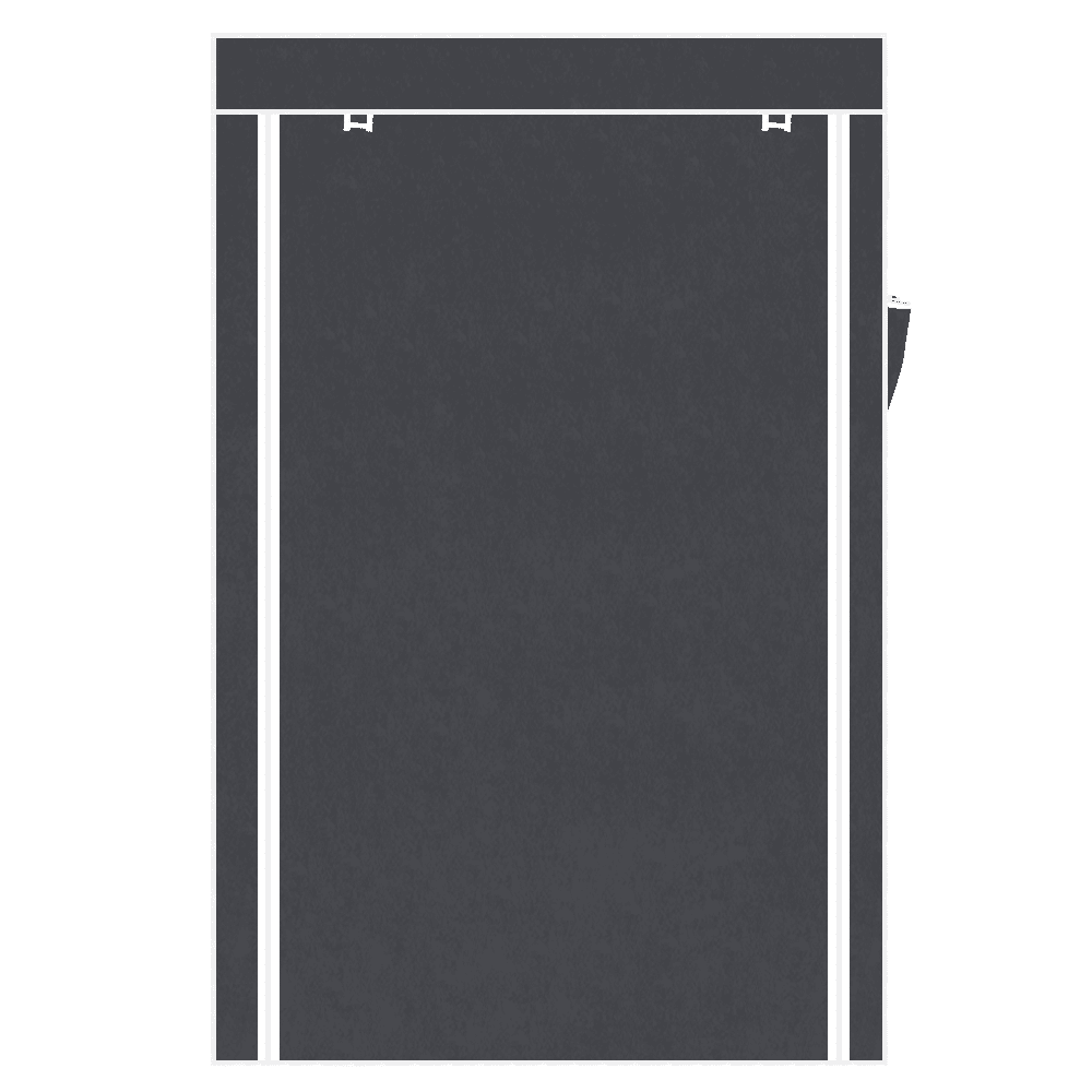 64" Portable Closet Organizer with Shelves - Heavy Duty Wardrobe Storage for Clothes, Gray Space-Saving Garment Rack, No Tools Assembly